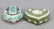 Two lidded boxes, Art Deco lid