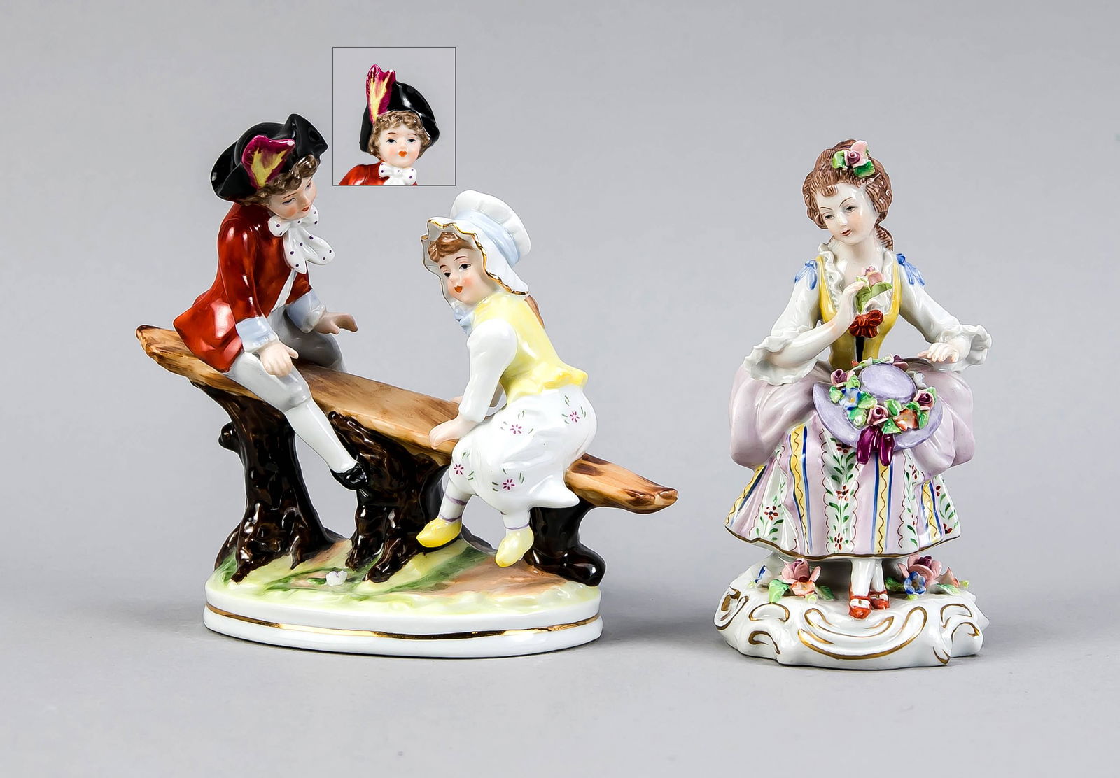 Two figures, 20th century, sit (1 of 2)