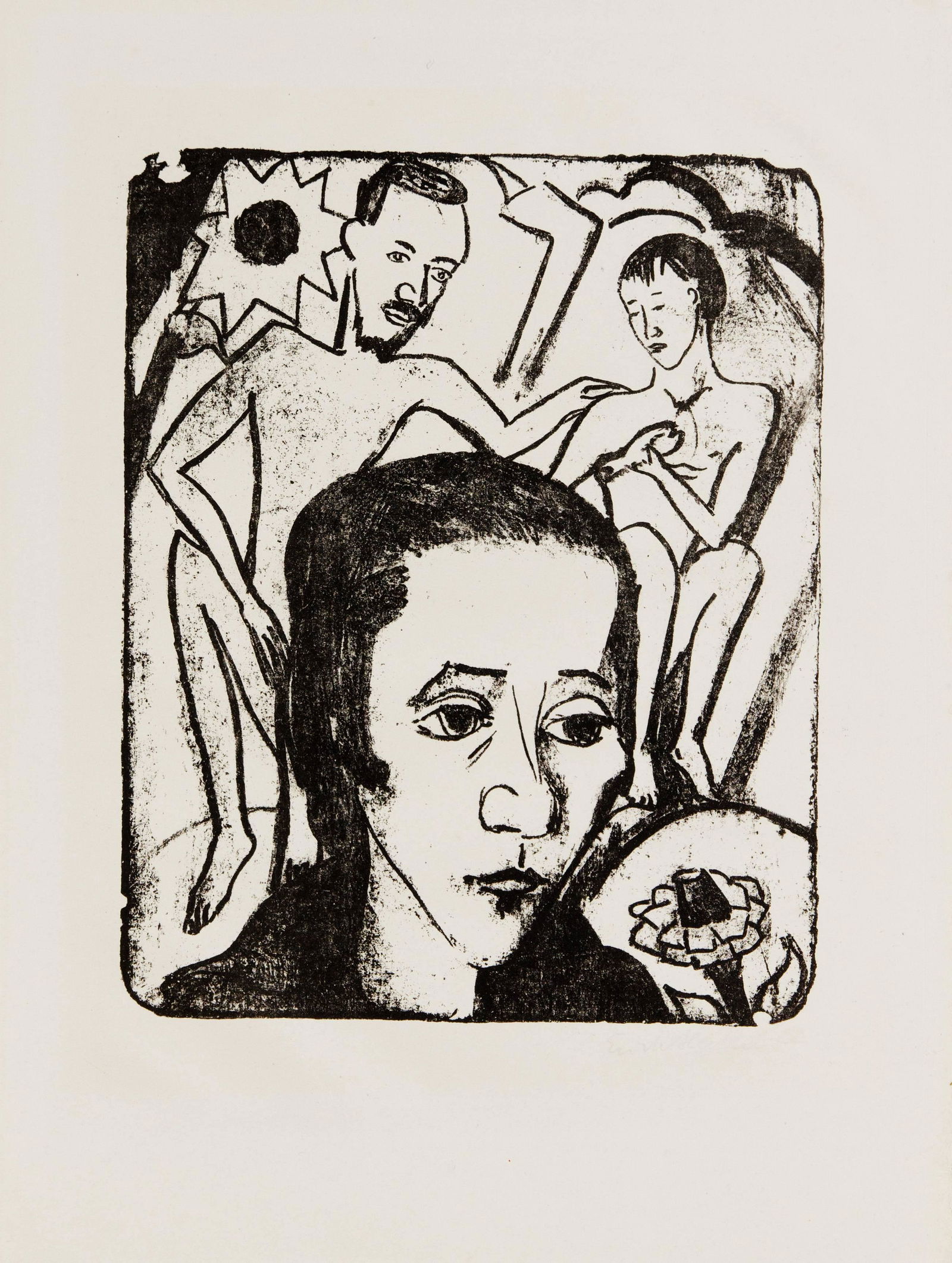 Erich Heckel (1883-1970), woma: Erich Heckel (1883-1970), woman's head, 1922, lithograph, u. re. weak handsign. u. dat., Dube 269 A, min. Marginal blemishes, 26 x 21.5 cm, sheet dimensions 42 x 30 cm