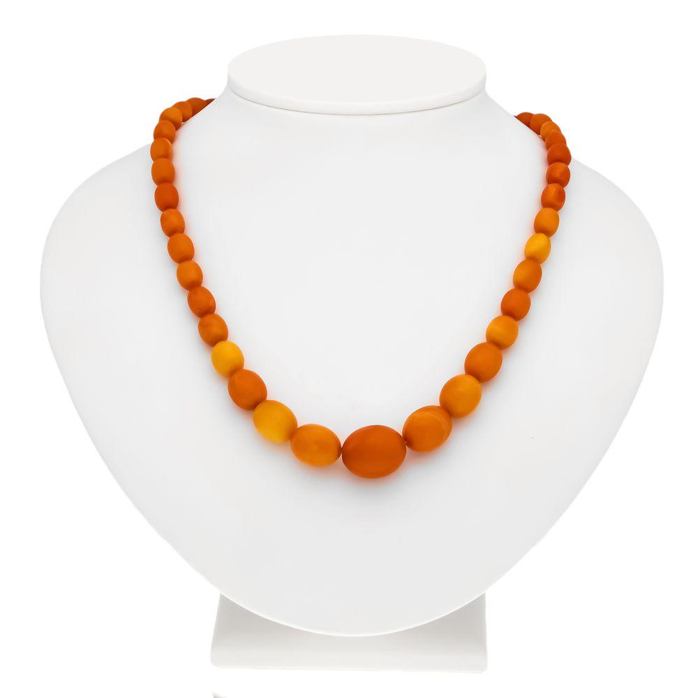 Amber necklace made of 18 x 15: Amber necklace made of 18 x 15.5 - 8 x 6 mm, butterscotch colors, gold-plated metal spring ring, L 44.5 cm, 18.8 g