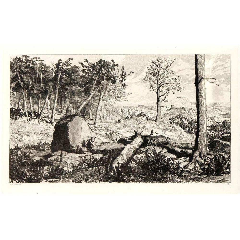 Max Klinger (1857-1920), Simpl: Max Klinger (1857-1920), Simplicius in the forest wasteland. Sheet 10 from Opus IV: Intermezzi. Etching on wove paper with rolled china, inscribed. i. d. Pl .: ''Max Klinger'' and left, right u. num.