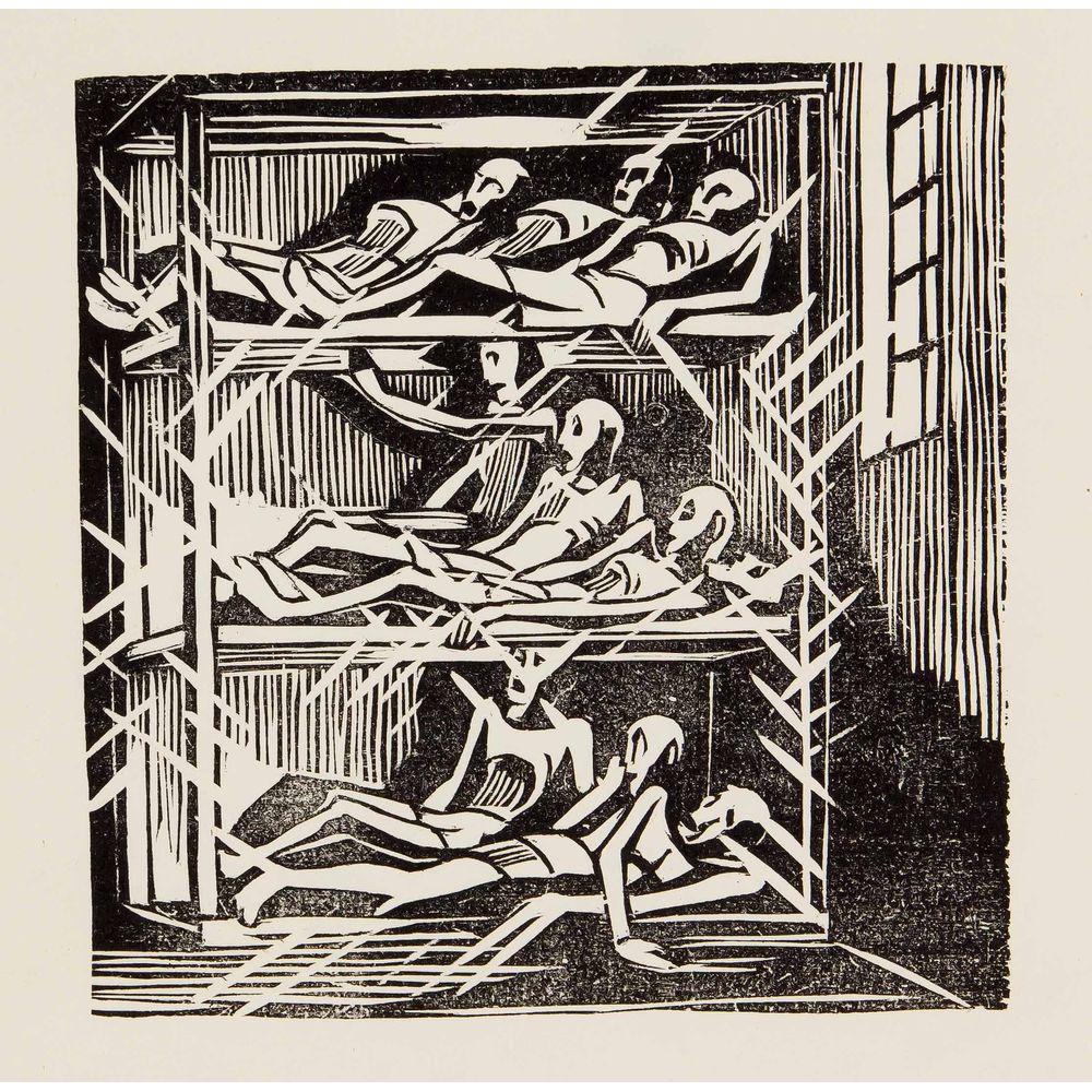 Franz Maria Jansen (1885-1958): Franz Maria Jansen (1885-1958), mixed lot of 20 socially critical woodcuts against the Nazi regime, 2 x signed, 28.5 x 26.5 cm