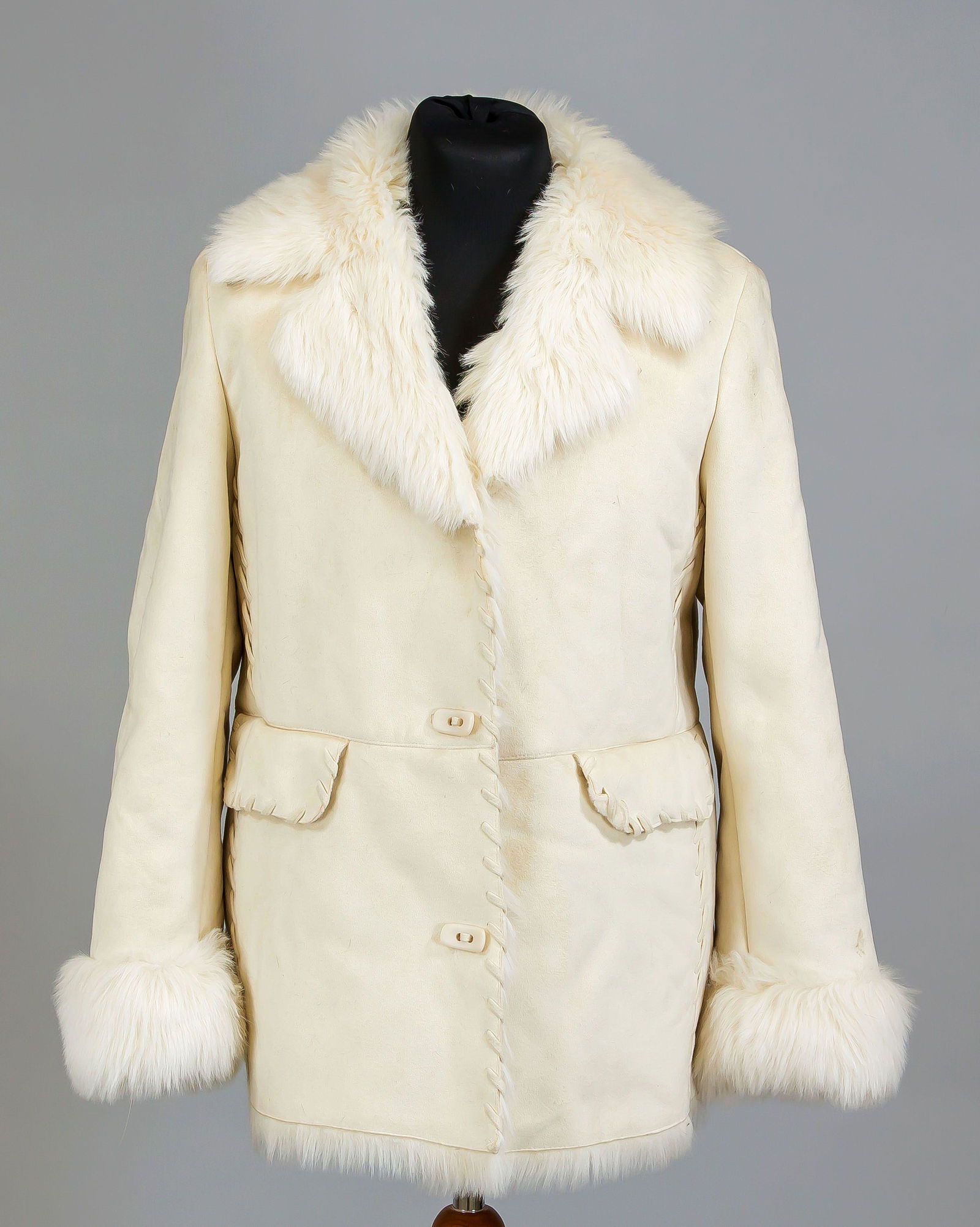 Ladies suede jacket with lambskin l (1 of 1)