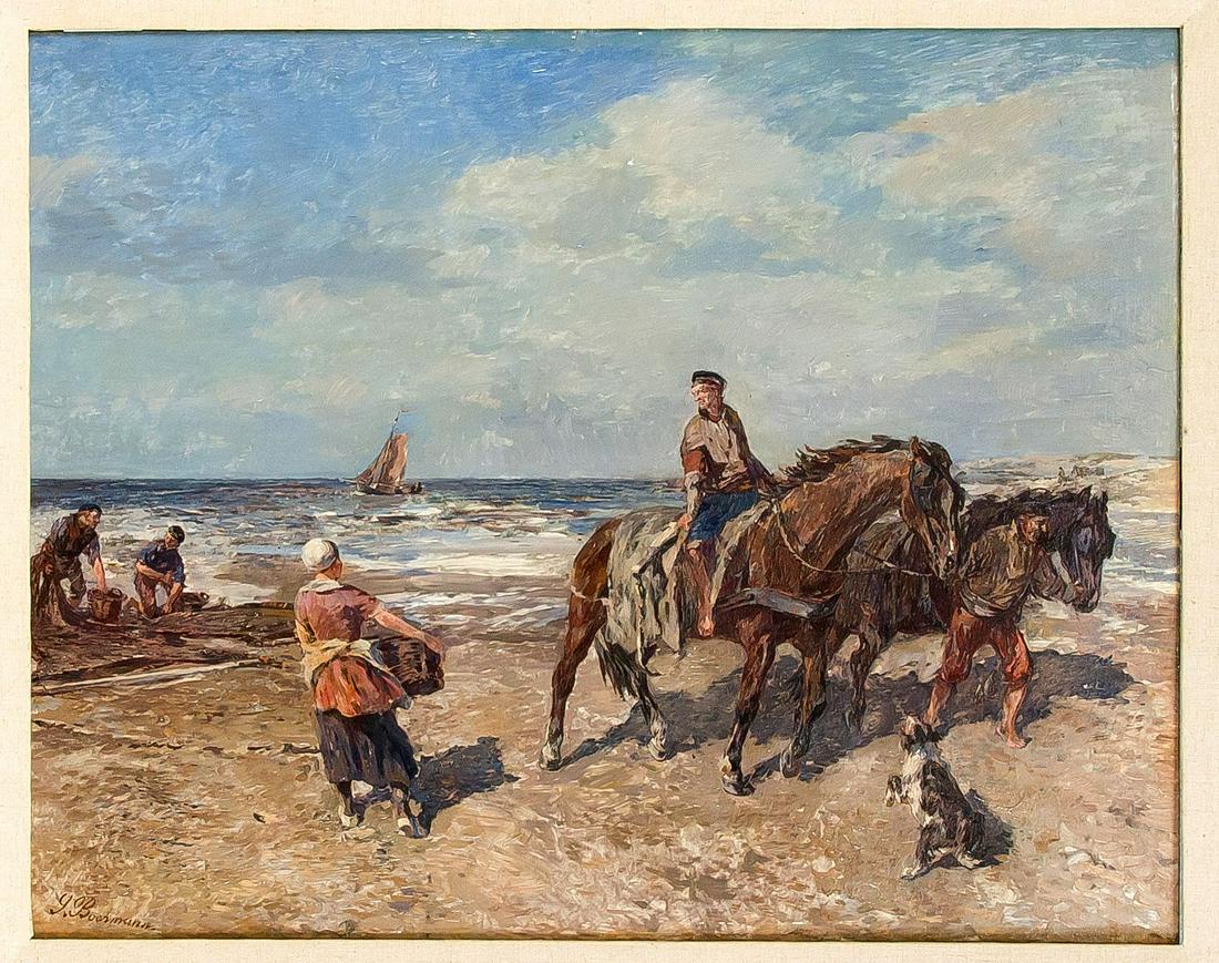 Gregor von Bochmann (1850-1930), Ge: Gregor von Bochmann (1850-1930), German-Baltic painter, born in Estonia, he received a scholarship to study at the DÃ¼sseldorf Art Academy in 1868 and studied there with Oswald Achenbachs. After num