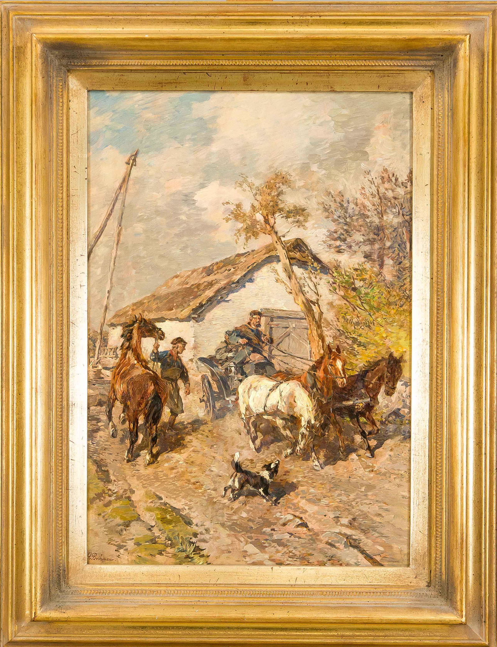 Gregor von Bochmann (1850-1930), Ge: Gregor von Bochmann (1850-1930), German-Baltic painter, born in Estonia, he received a scholarship to study at the DÃ¼sseldorf Art Academy in 1868 and studied there with Oswald Achenbachs. After num