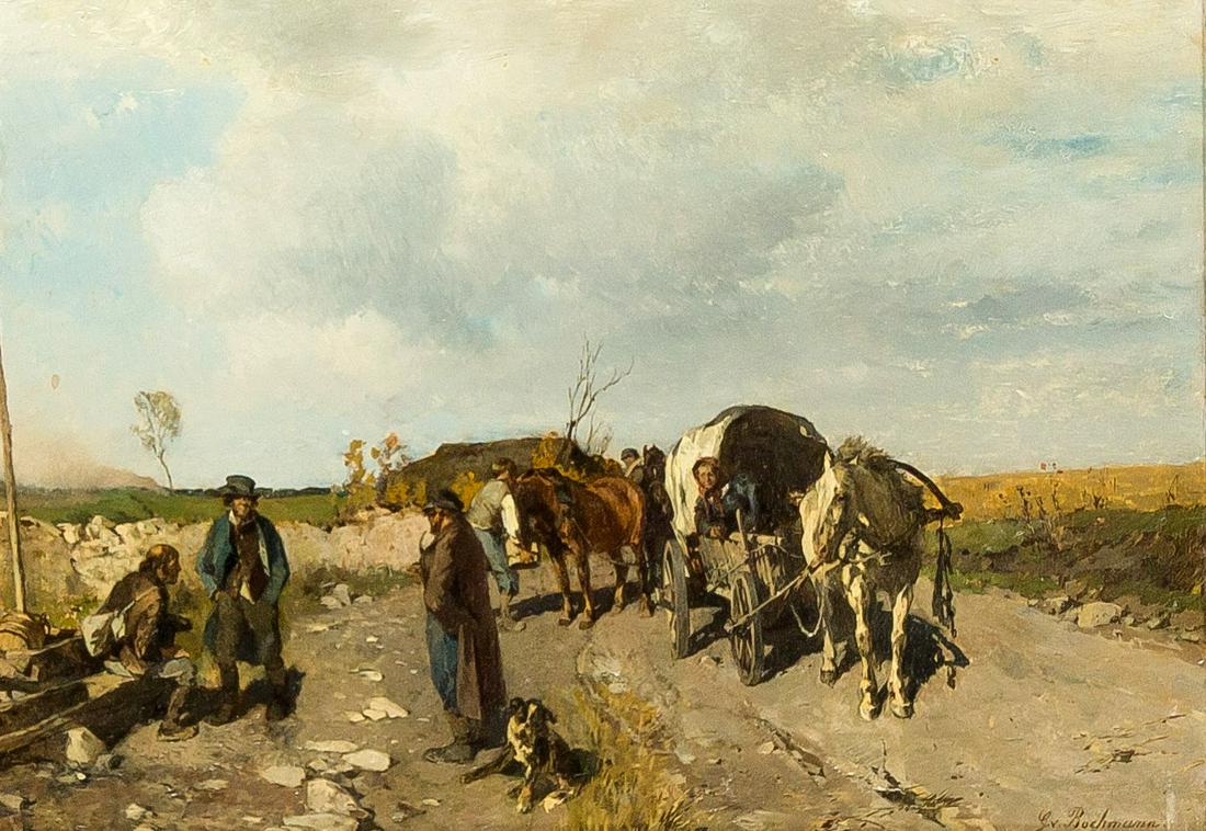 Gregor von Bochmann (1850-1930), Ge: Gregor von Bochmann (1850-1930), German-Baltic painter, born in Estonia, he received a scholarship to study at the DÃ¼sseldorf Art Academy in 1868 and studied there with Oswald Achenbachs. After num