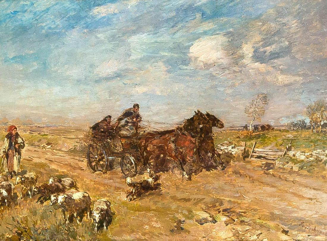 Gregor von Bochmann (1850-1930), Ge: Gregor von Bochmann (1850-1930), German-Baltic painter, born in Estonia, he received a scholarship to study at the DÃ¼sseldorf Art Academy in 1868 and studied there with Oswald Achenbachs. After num