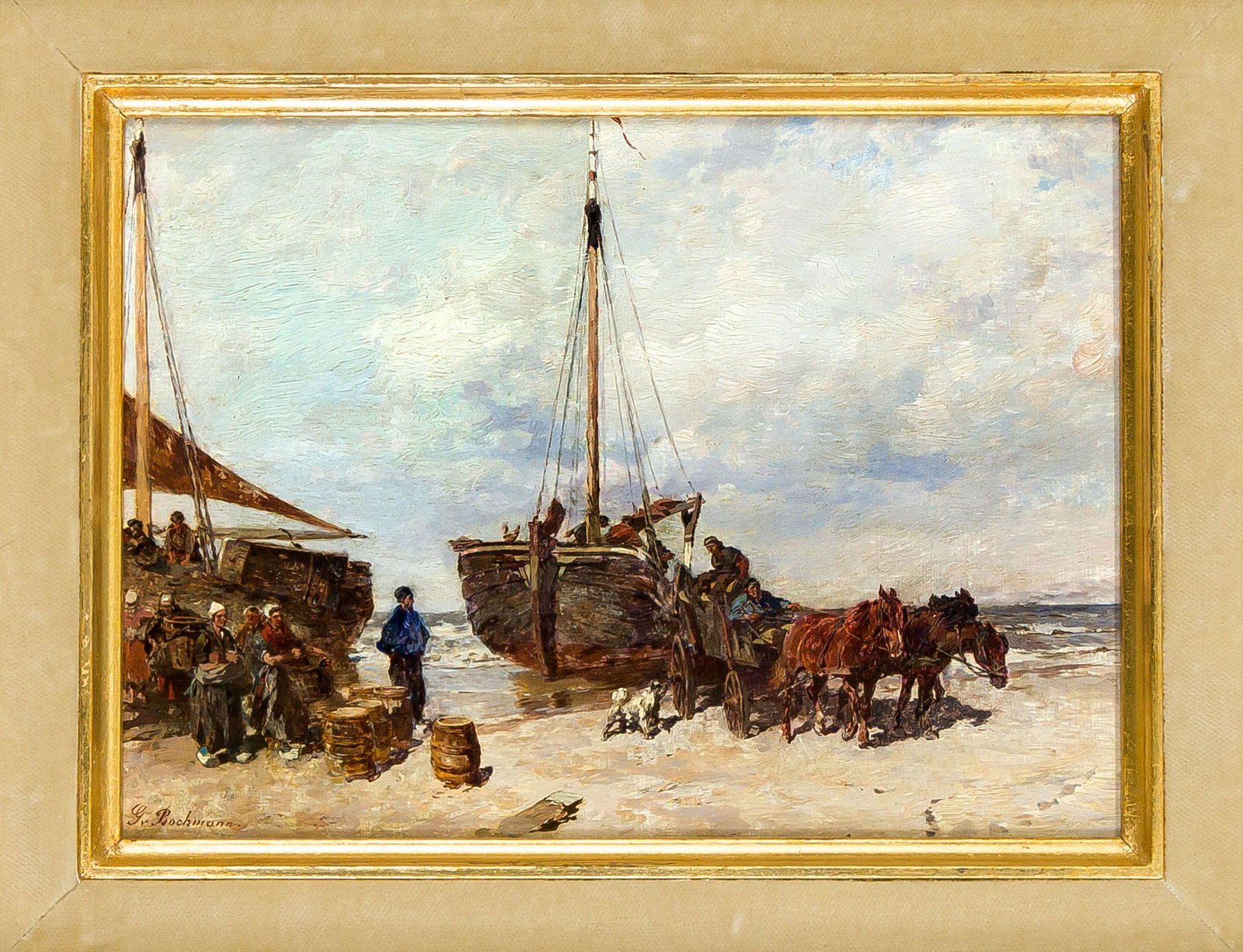 Gregor von Bochmann (1850-1930), Ge: Gregor von Bochmann (1850-1930), German-Baltic painter, born in Estonia, he received a scholarship to study at the DÃ¼sseldorf Art Academy in 1868 and studied there with Oswald Achenbachs. After num