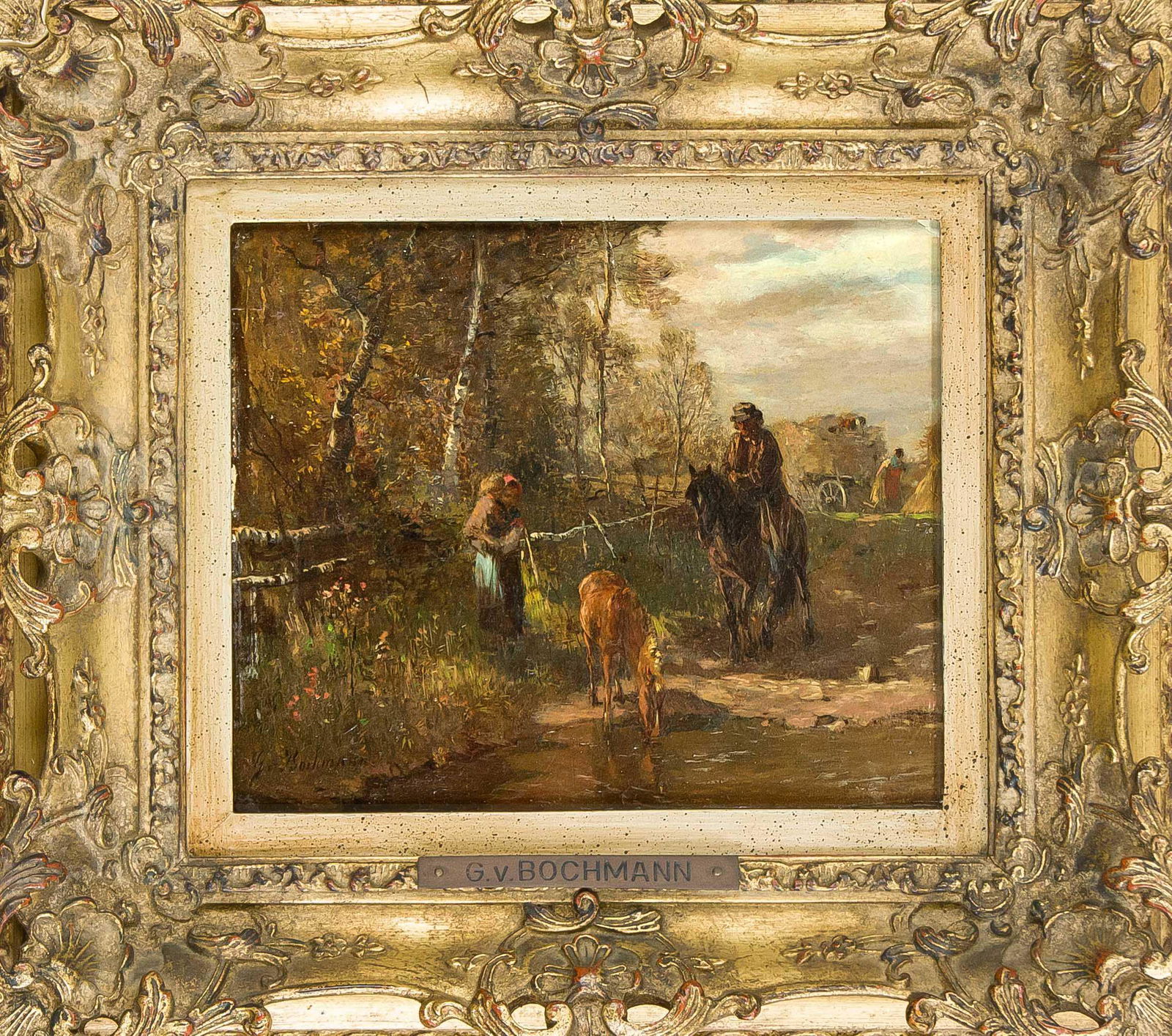 Gregor von Bochmann (1850-1930), Ge: Gregor von Bochmann (1850-1930), German-Baltic painter, born in Estonia, he received a scholarship to study at the DÃ¼sseldorf Art Academy in 1868 and studied there with Oswald Achenbachs. After num