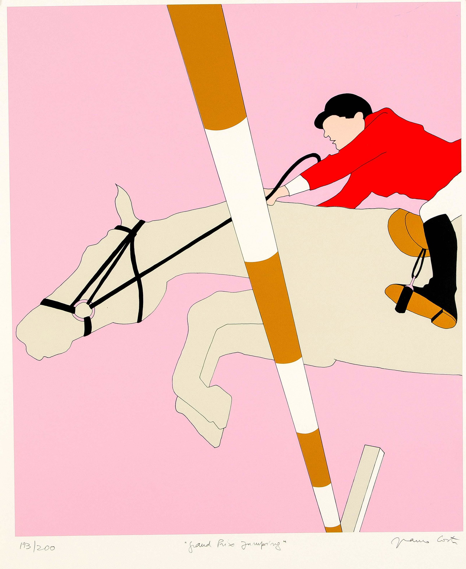 Franco Costa (1934-2015), Grand Prix: Franco Costa (1934-2015), Grand Prix Jumping, color serigraph, signed & titled lower right Franco Costa, Expl. 193/200, sheet 77.5 x 66 cm, unframed