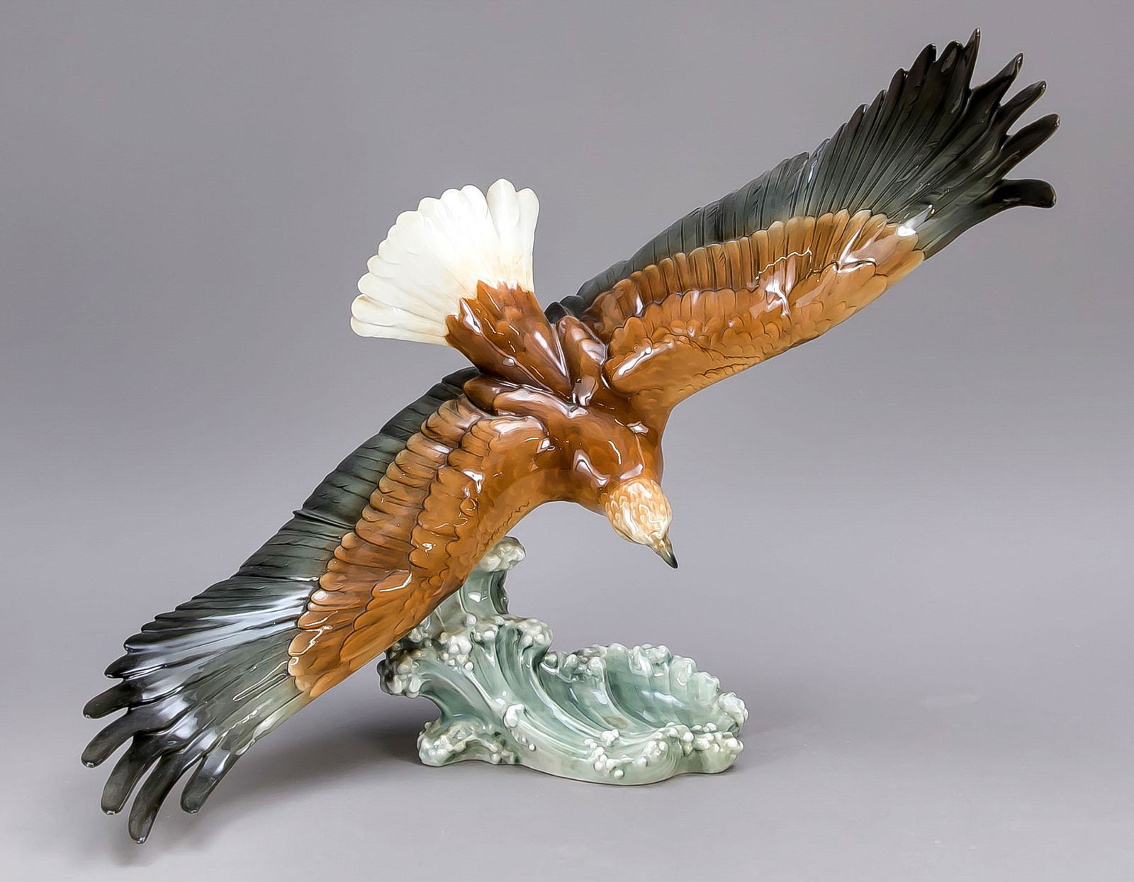 Flying sea eagle over a wave, (1 of 2)