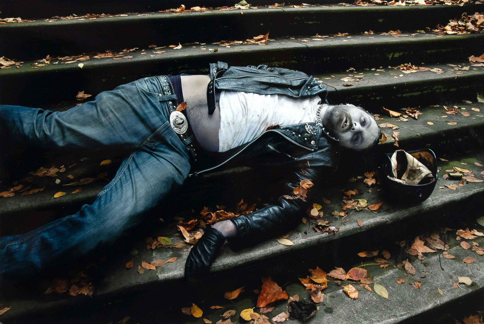 Mark Leckey (b. 1964), contemp: Mark Leckey (b. 1964), contemporary British video artist. Color photo ''Artwork for Jack to Jack's You were Toung once'', C-print from 2006, signed and numbered 75/100 on the reverse, on Fuji paper, a