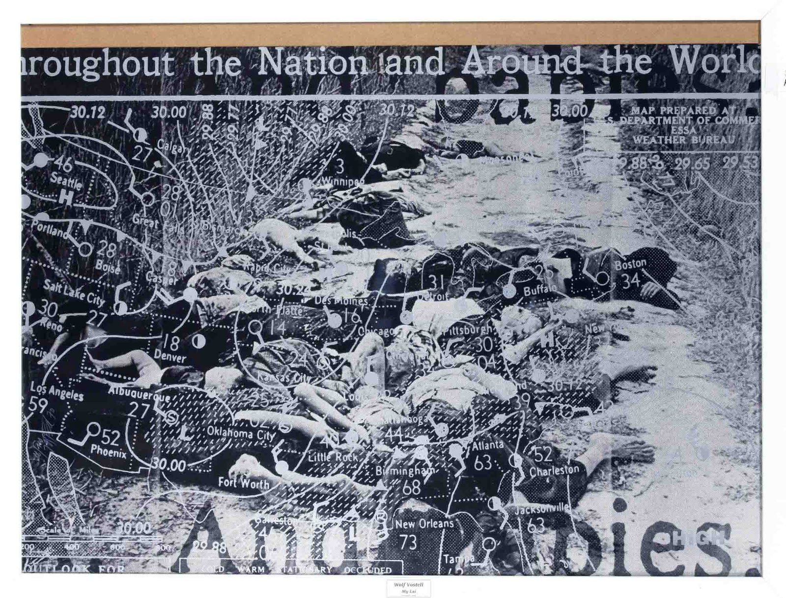 Wolf Vostell (1932-1998), ''M: Wolf Vostell (1932-1998), ''My Lai'' (Massacre of My Lai), serigraph on paper, signed lower left, dated 1970 and numbered 66/100, 71 x 100 cm, in interchangeable frame 81 x 106 cm