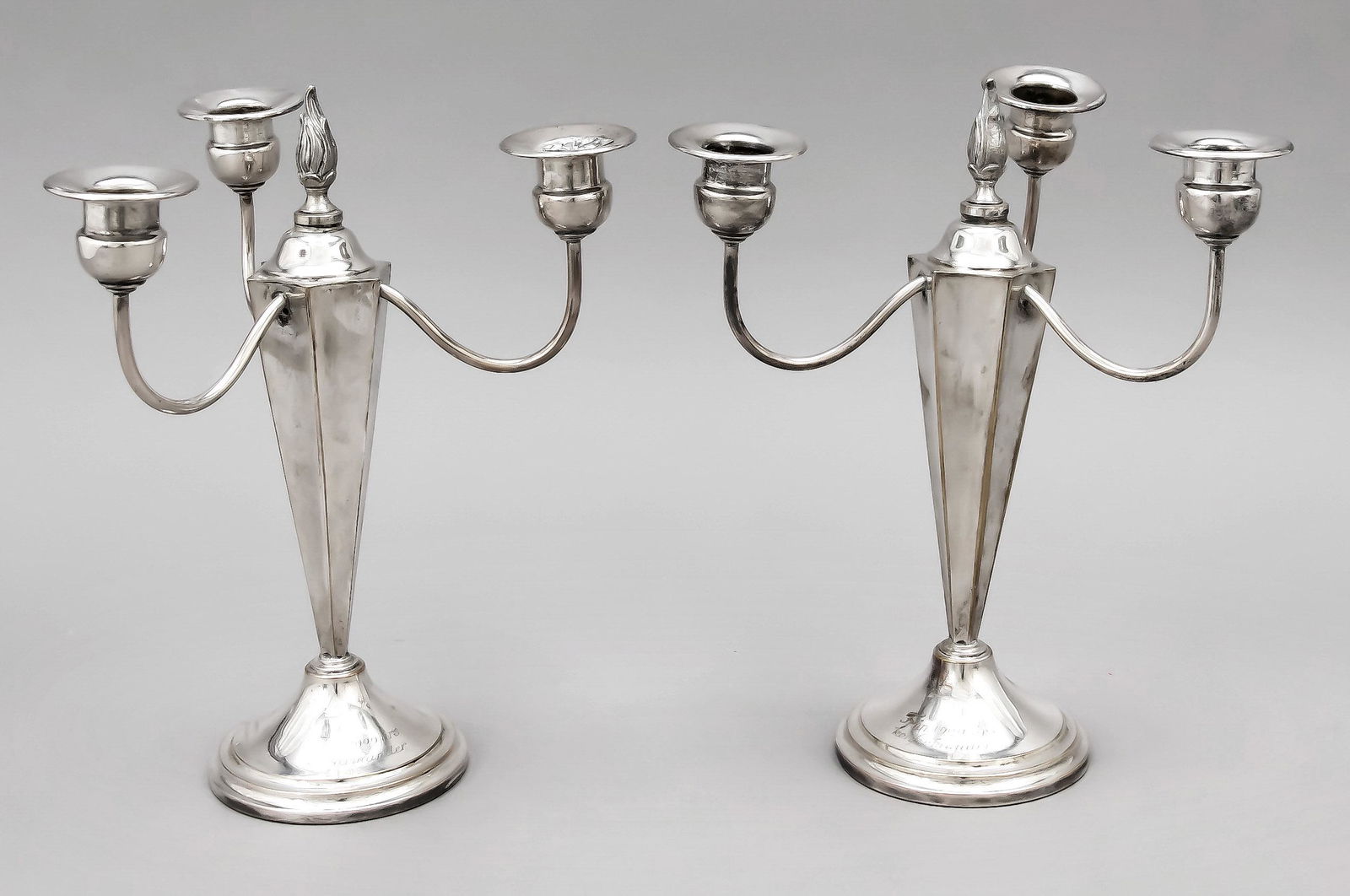 Pair of three-flame candlesti (1 of 1)