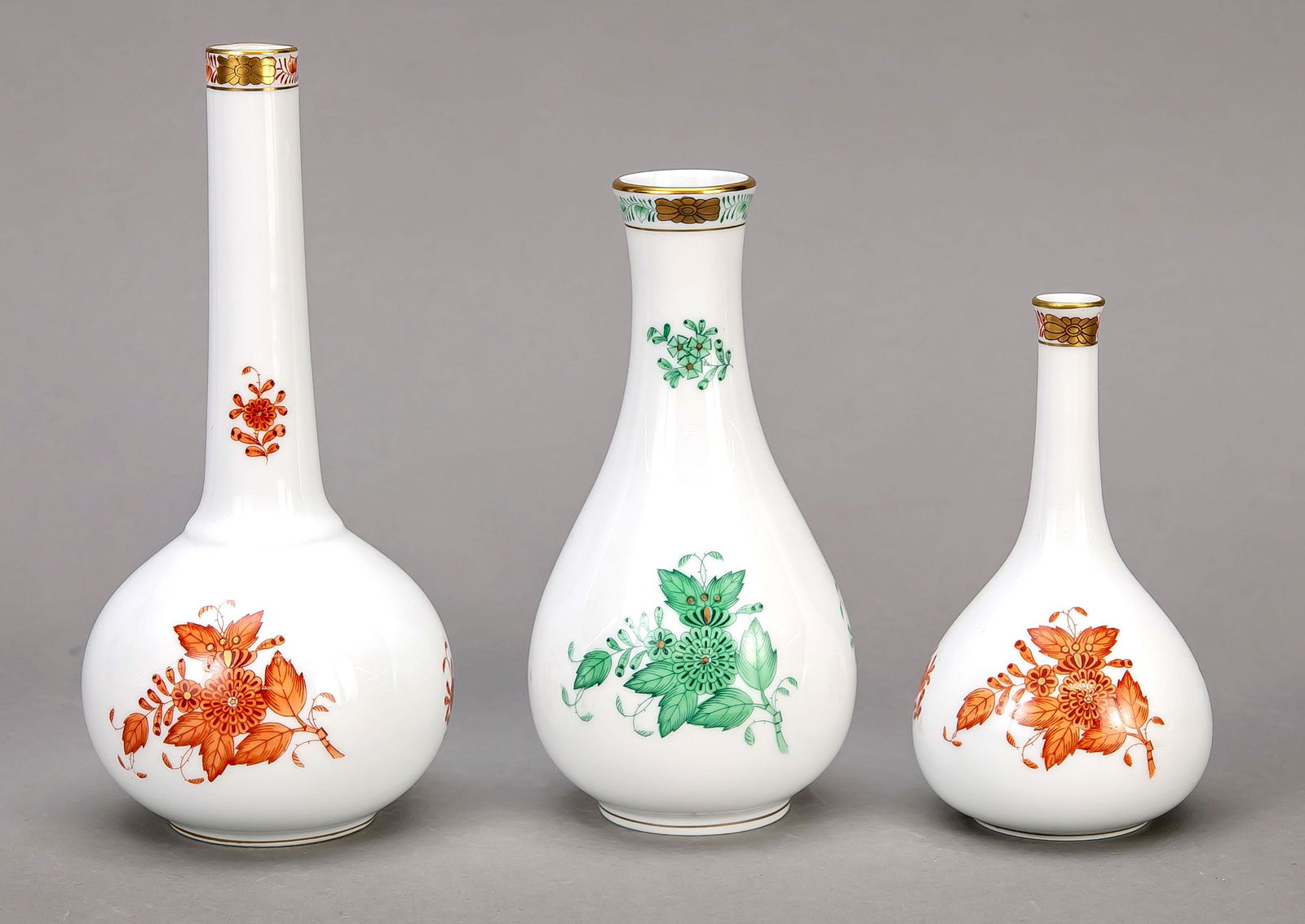 Three vases, Herend, Hungary, (1 of 1)
