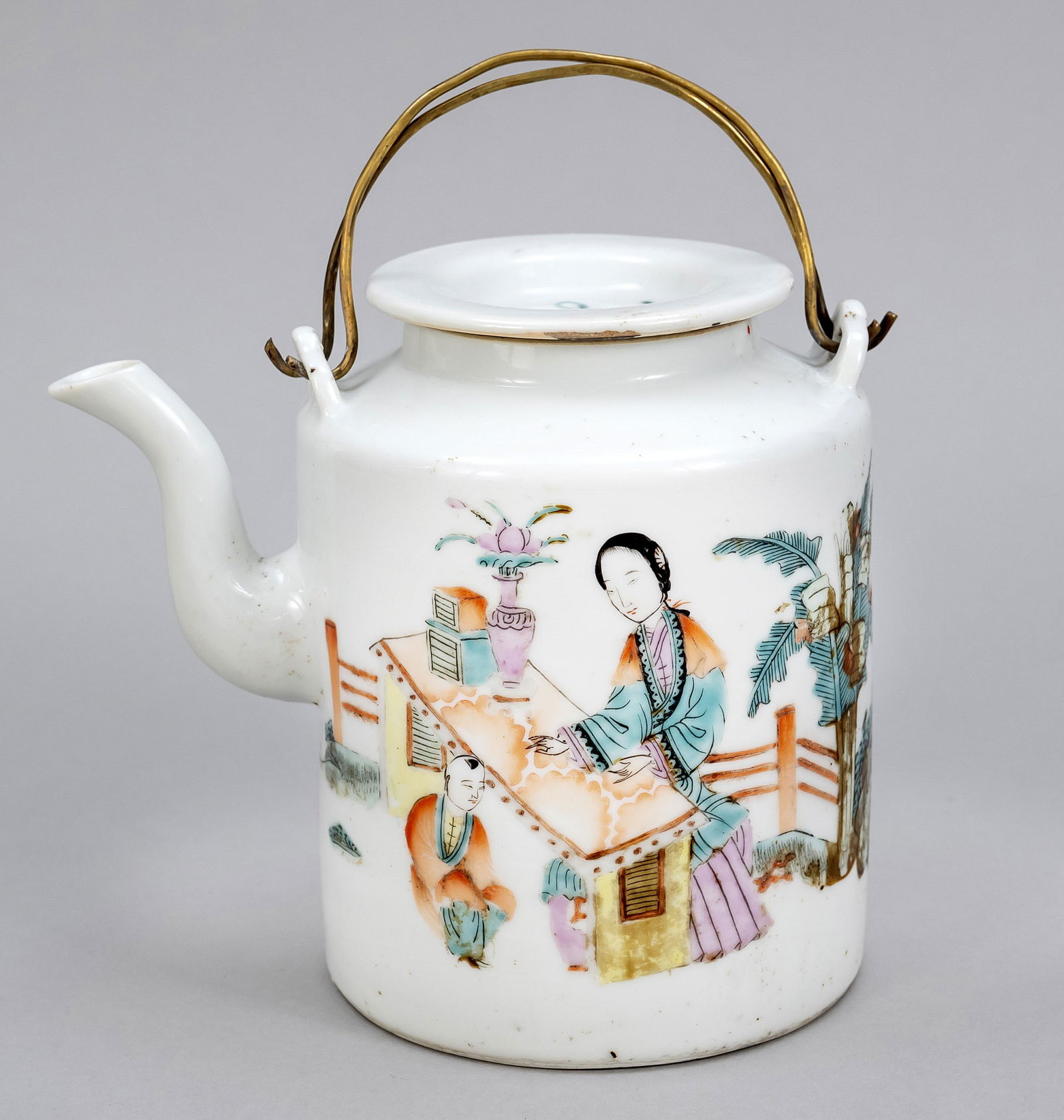 Famille Rose teapot, China, Republi (1 of 2)