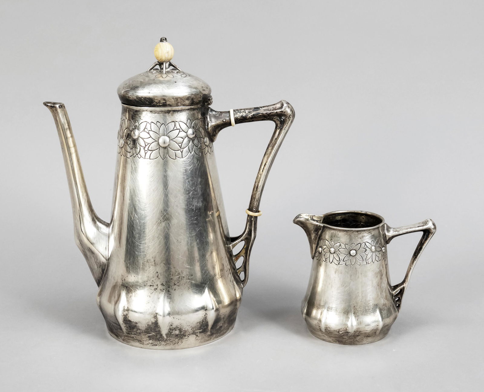 Art Nouveau coffee pot and cream j (1 of 1)