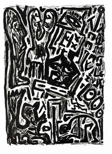 A.R. Penck (1939-2017), two li: A.R. Penck (1939-2017), two lithographs from ''Heiner MÃ¼ller - Wolokolamsker Chaussee'', Maximilian Verlag Munich 1988, one typographically titled ''Executed by qualified forces'' on verso, unsigne