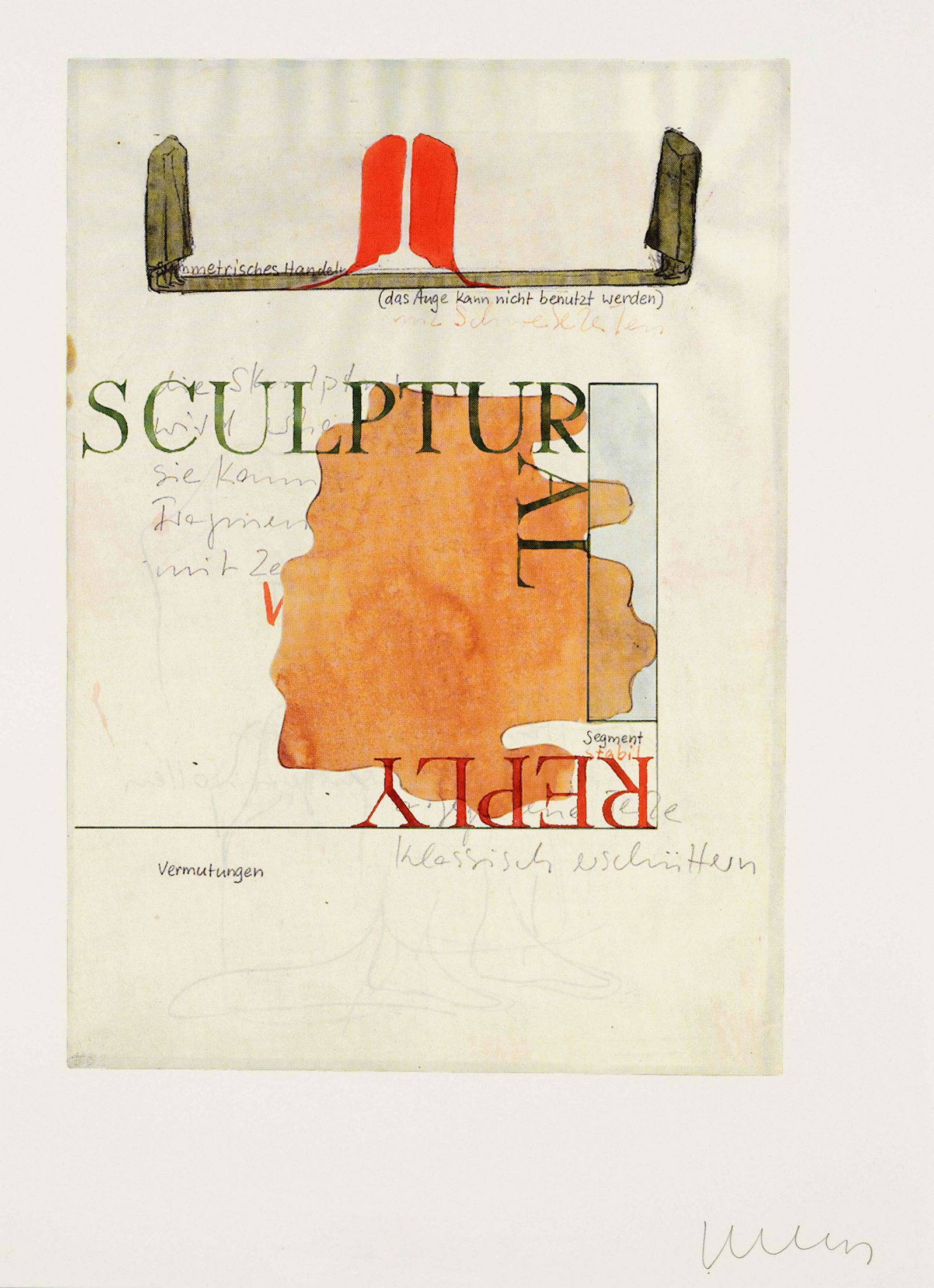 Franz Erhard Walther (*1939),: Franz Erhard Walther (*1939), ''Sculptural'', color offset, signed by hand lower right, sheet ca. 42 x 29,5 cm