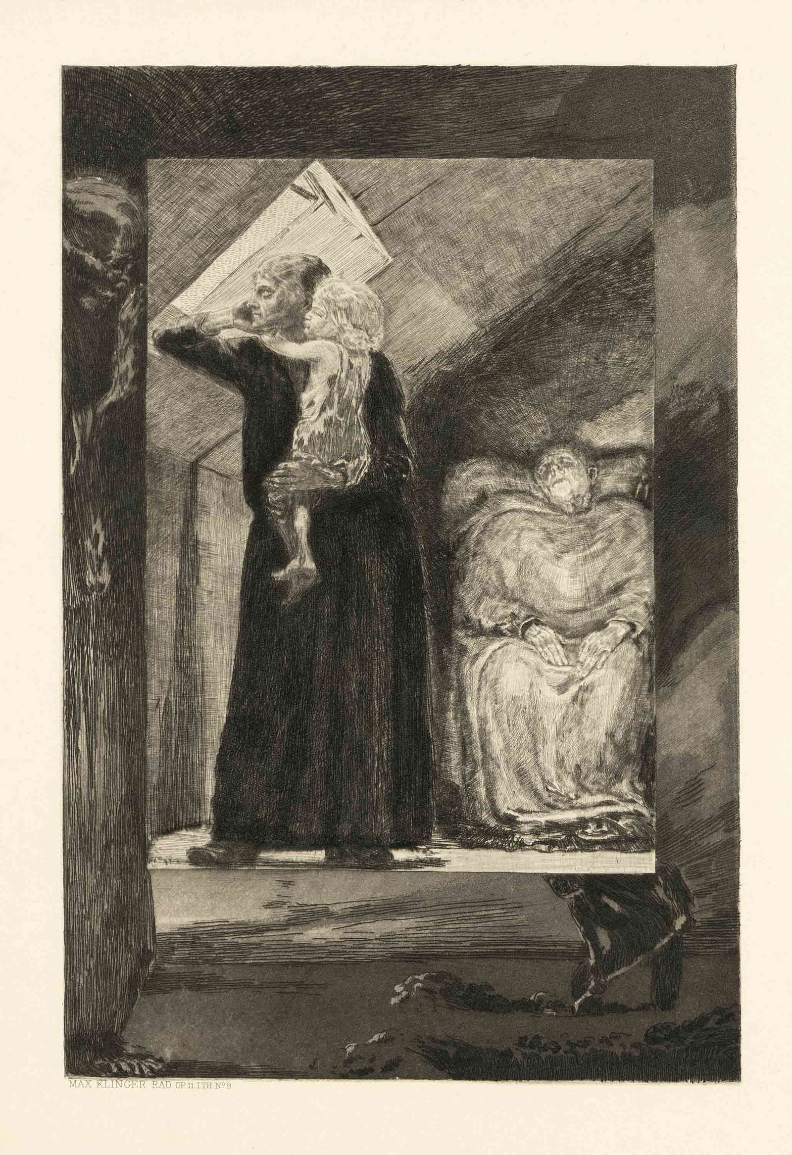Max Klinger (1857-1920), ''Arm: Max Klinger (1857-1920), ''Arme Familie'', etching with aquatint on copperplate printing paper, sheet 9 from the series ''Vom Tode Erster Teil. Opus XI.'', 1889, bottom left inscribed below the image,