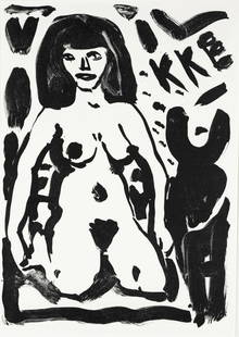 A.R. Penck (1939-2017), two li: A.R. Penck (1939-2017), two lithographs from ''Heiner MÃ¼ller - Wolokolamsker Chaussee'', Maximilian Verlag Munich 1988, unsigned, verso typographically titled ''Und hast von unsrer Mehrheit dich en