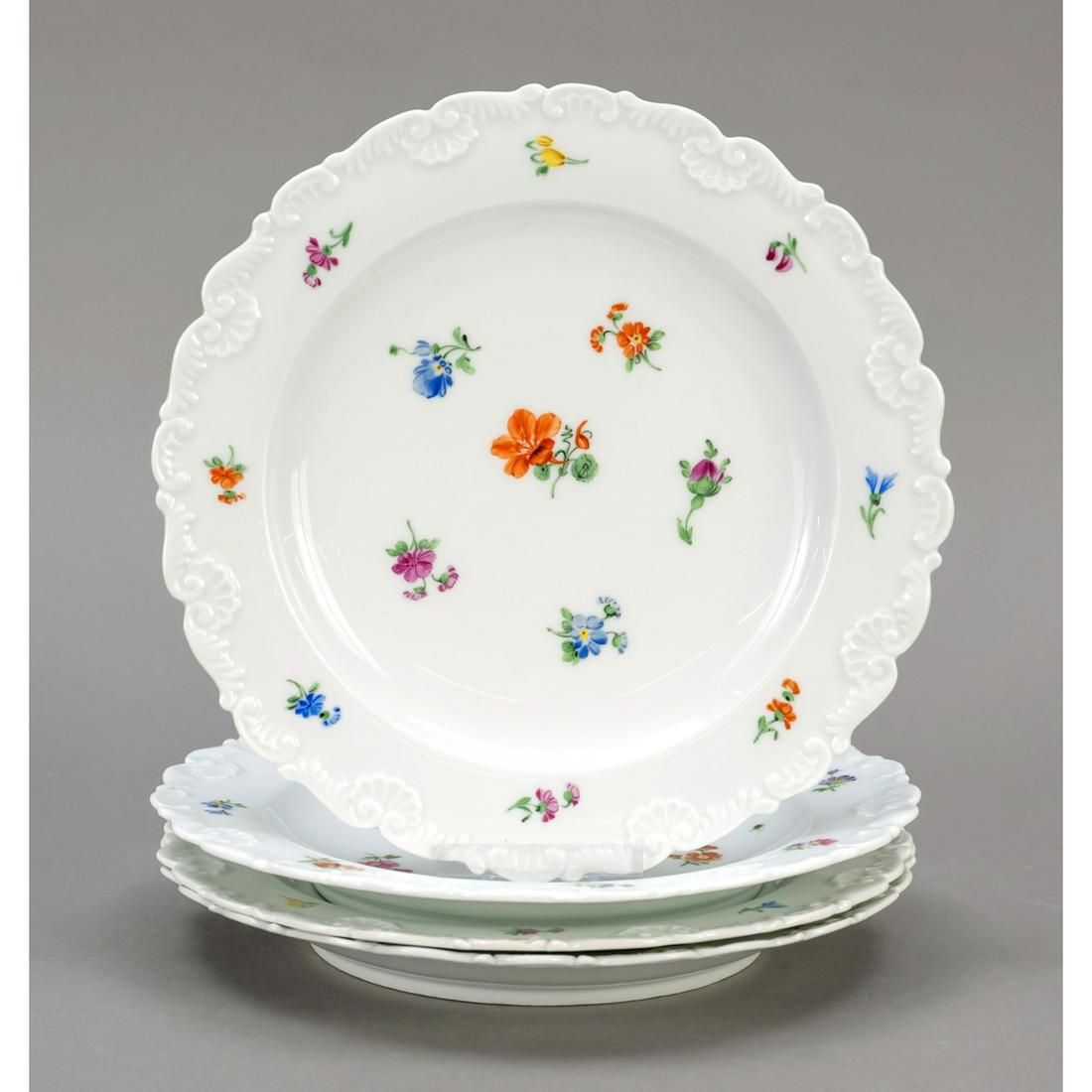 Four cake plates, Meissen, 19t (1 of 1)