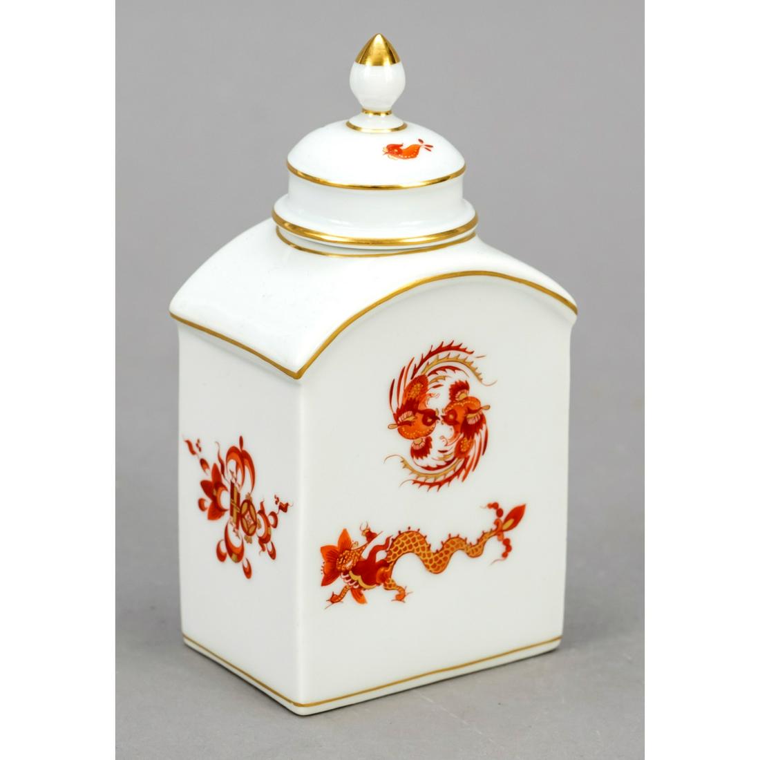 Tea caddy with lid, Meissen, m (1 of 2)