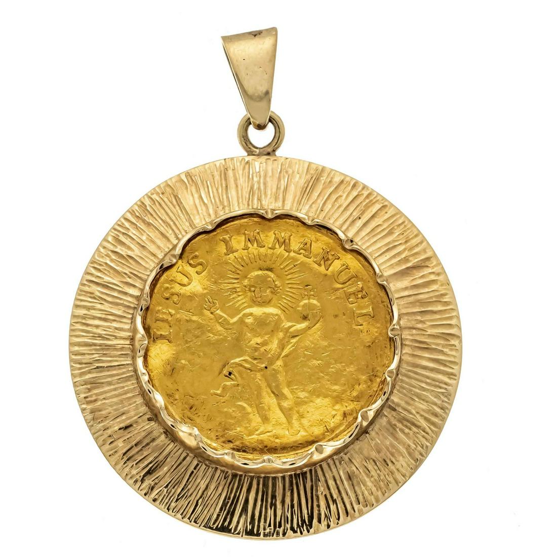 Gold coin pendant GG 585/000 w (1 of 2)