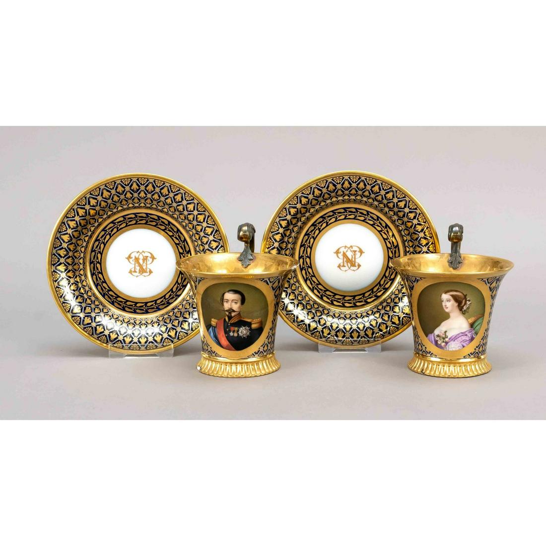 Pair of portrait cups, Sevres, Fran (1 of 3)