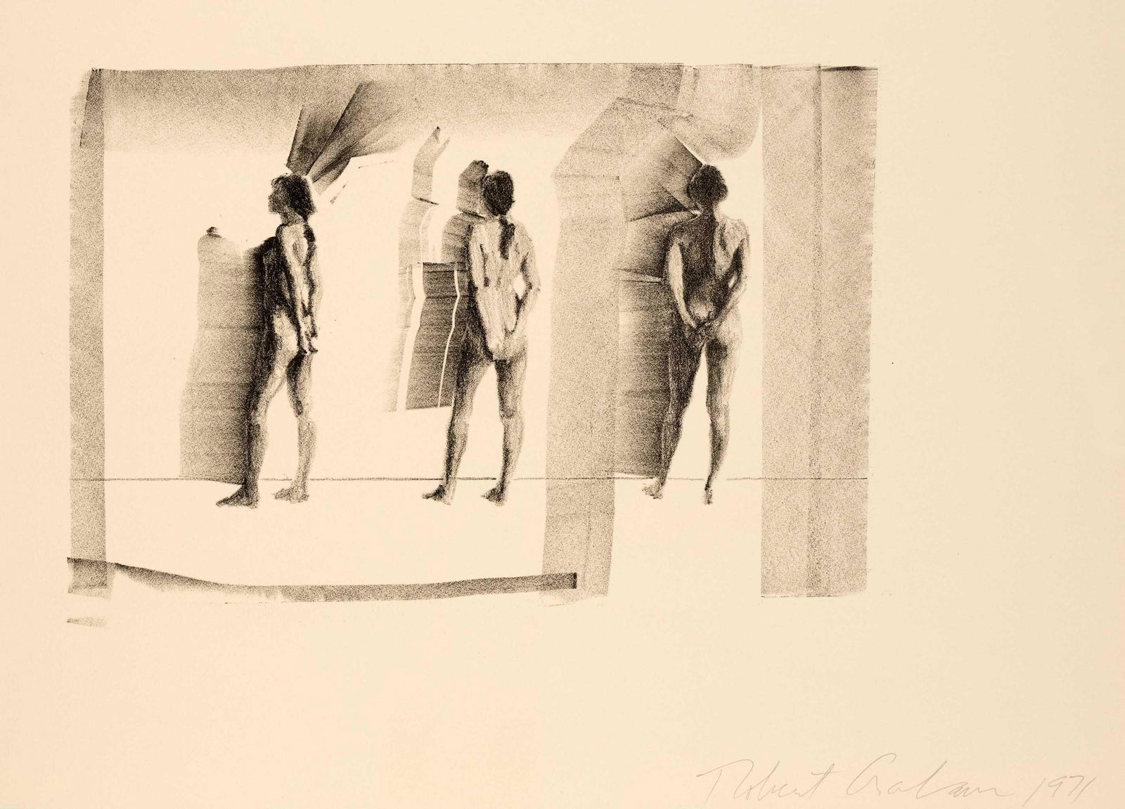 Group of three prints 2nd half of: Group of three prints 2nd half of the 20th century, Robert Graham (1938-2008). o.T., lithograph, annual gift of the Kunstverein Hamburg 1971, signed by hand, Paul Wunderlich (1927-2010), Halbakt mit B