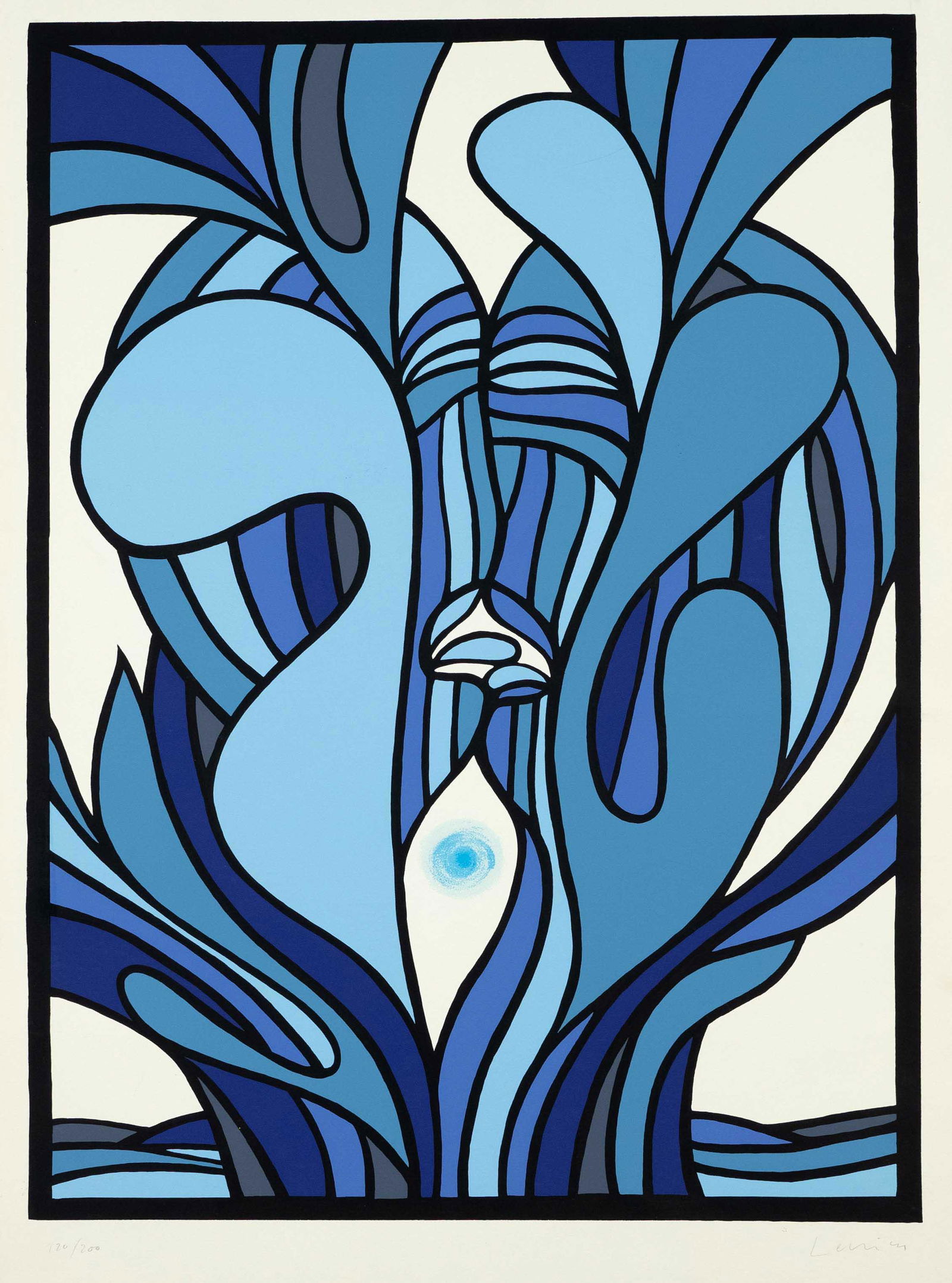 Jan Lenica (1928-2001), ''Liebesla: Jan Lenica (1928-2001), ''Liebeslandschaft'', colour serigraph, signed by hand lower right, numbered 120/200 lower left, sheet measures 69 x 49 cm