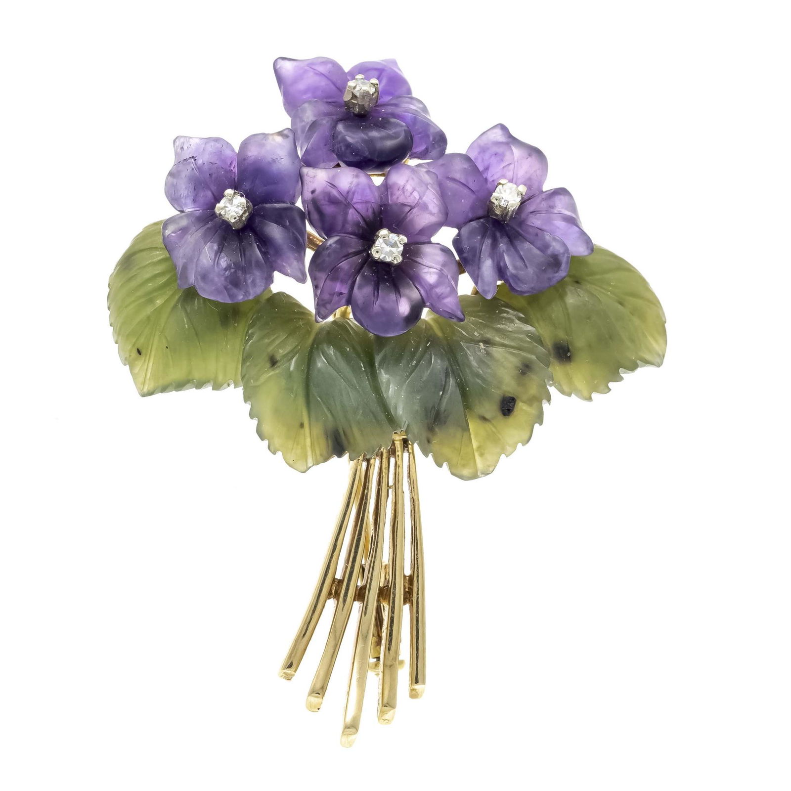 Flower brooch GG 585/000 with 4 (1 of 1)