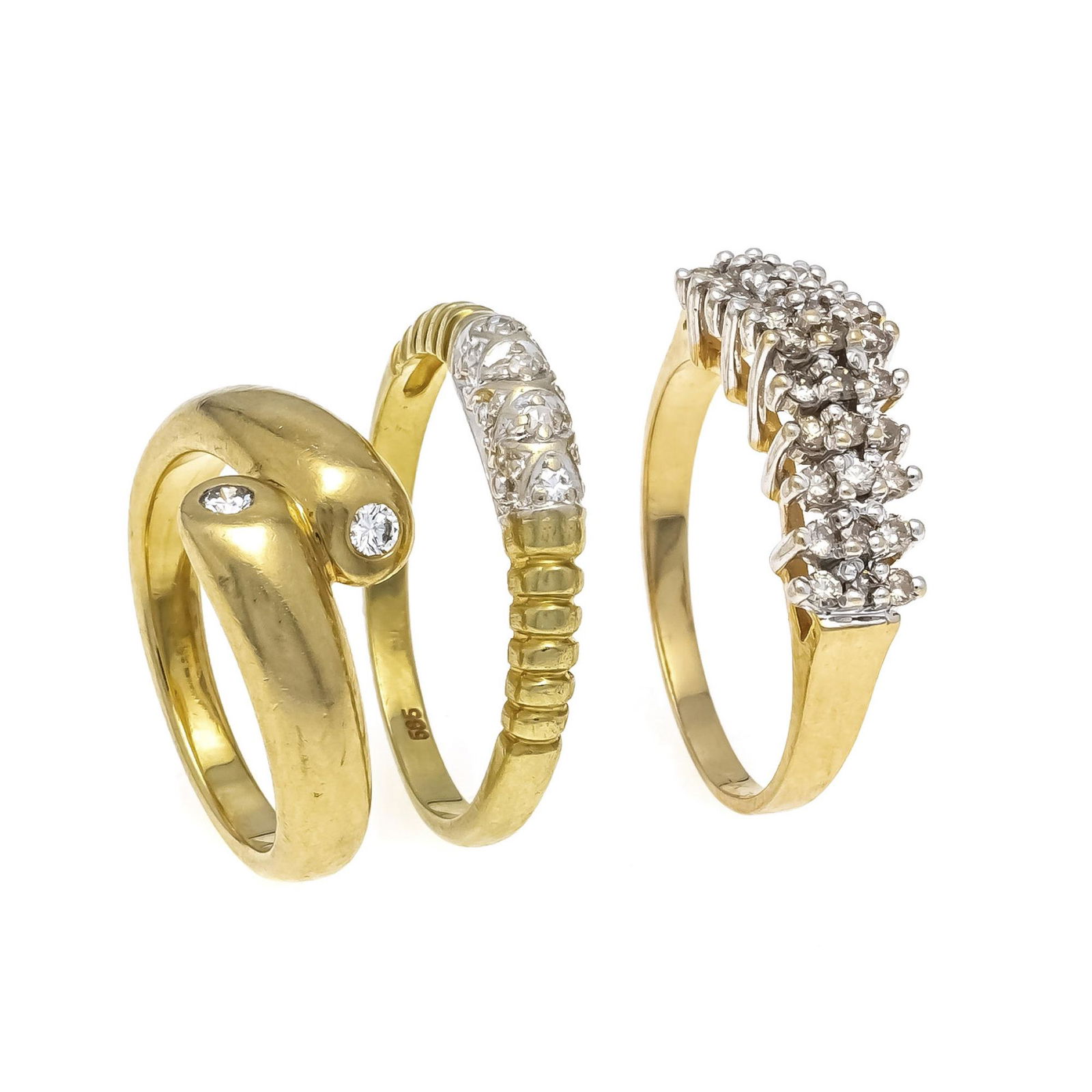 Group of 3 diamond rings GG/WG (1 of 1)
