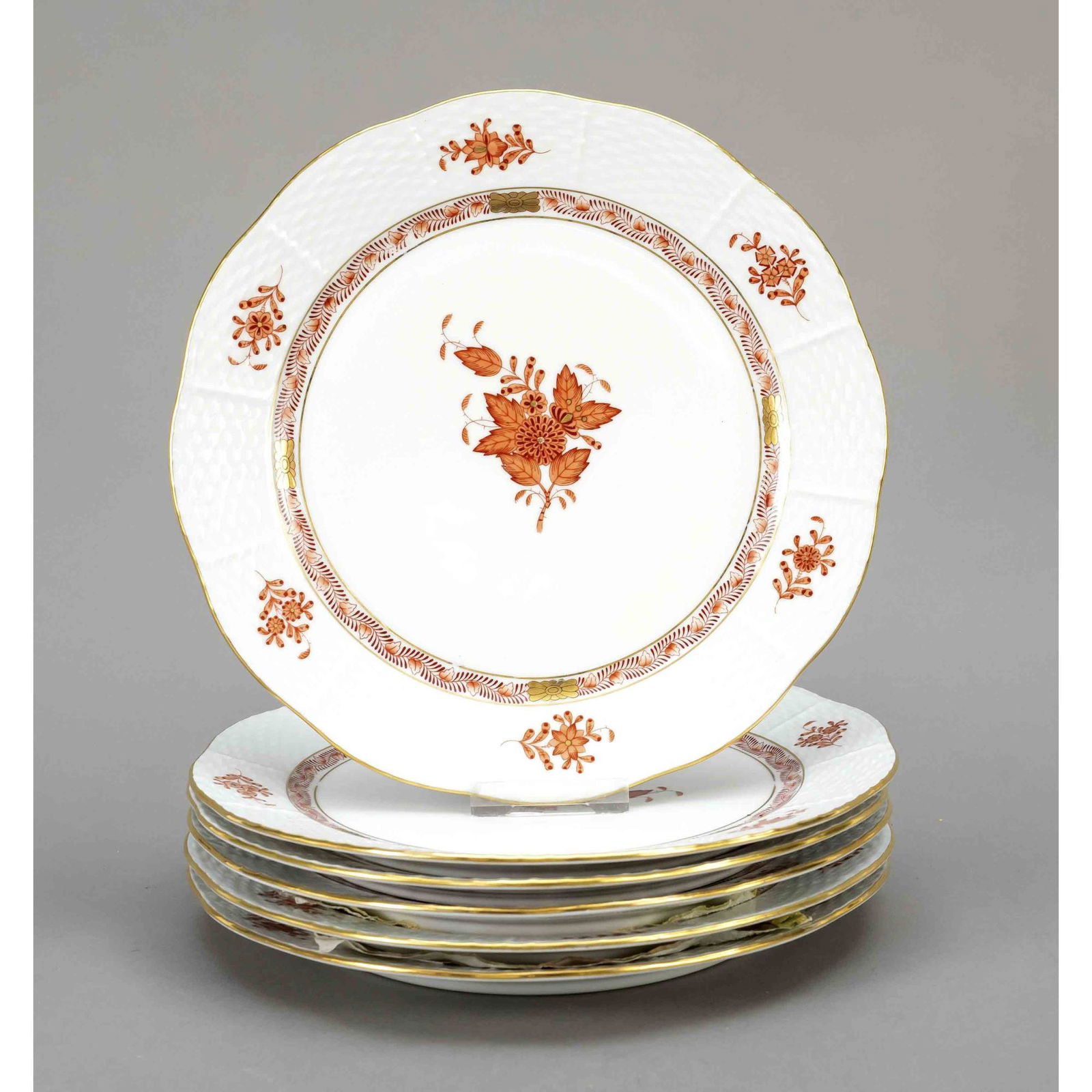 Six flat plates, Herend, mark after (1 of 1)