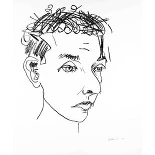 Stephan Balkenhol (*1957), '': Stephan Balkenhol (*1957), ''Großer Kopf'', lithograph, 1994, signed and dated by hand lower right, sheet measures 76,5 x 64 cm