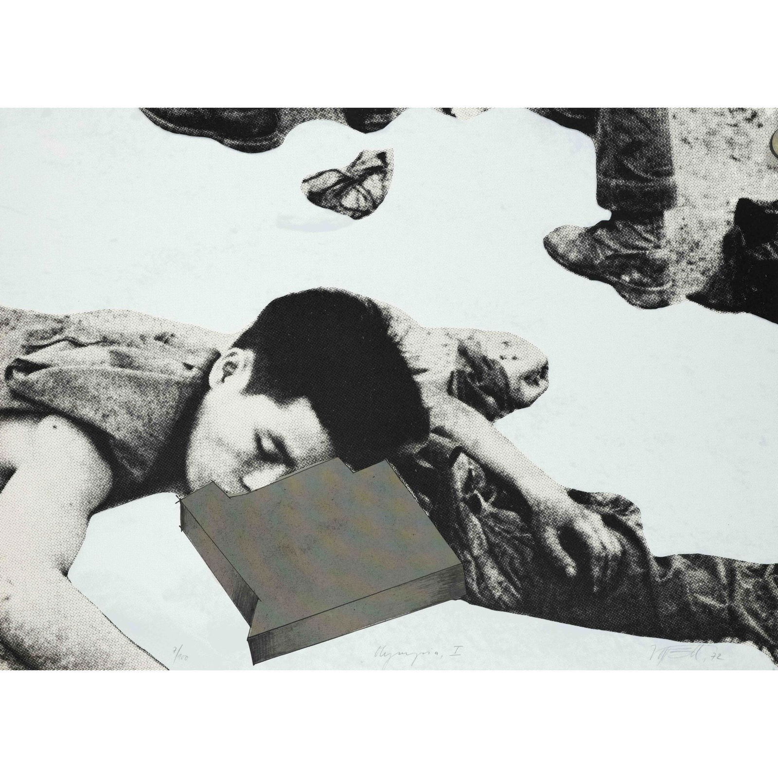 Wolf Vostell (1932-1998), 4-p: Wolf Vostell (1932-1998), 4-part series ''Olympia'', I-IV, colour serigraphy and offset on light cardboard, each signed and dated (19)72 lower right, titled in the centre, numbered various copies of 1