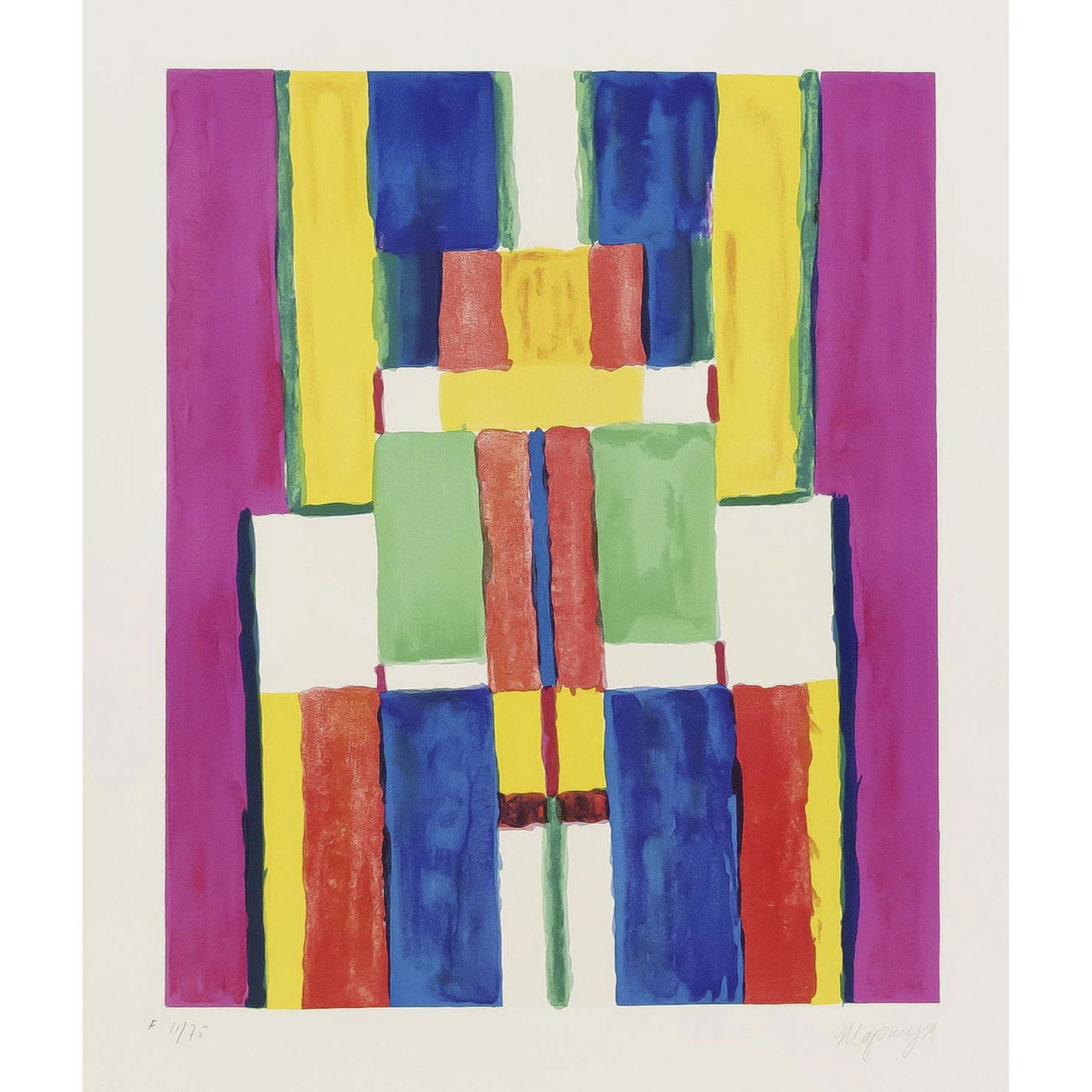 Serge Charchoune (1888-1975),: Serge Charchoune (1888-1975), Russian graphic artist, ''Imaginary Flag''. , colour lithograph, signed lower right Cyrill., lower left num. 11/75, light margin, 46 x 37,5 cm, sheet size 76 x 54 cm