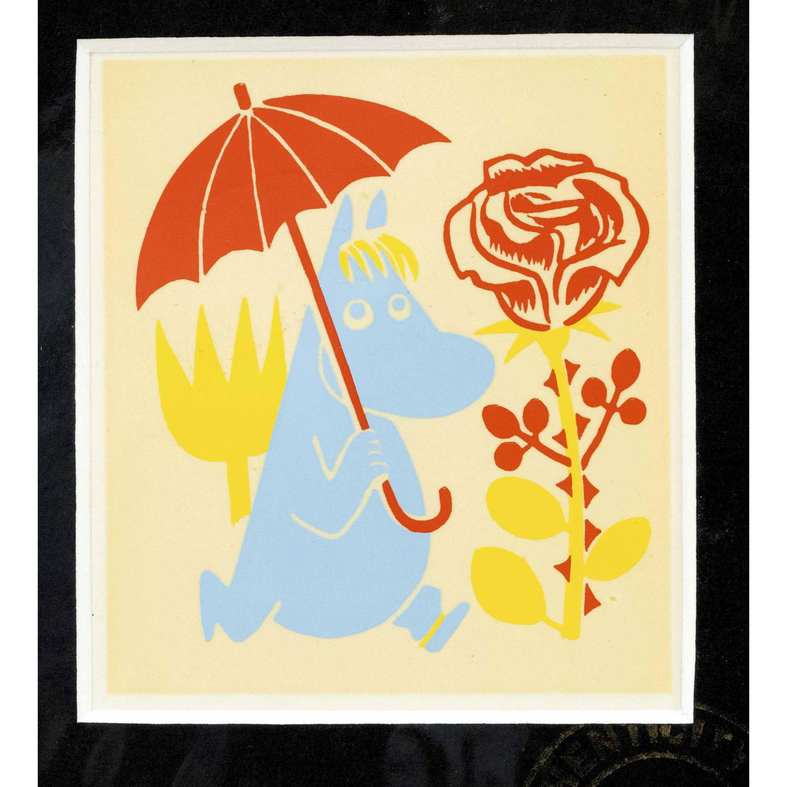 Tove Jansson (1914-2001), ser: Tove Jansson (1914-2001), series of four small colour serigraphs of the Finnish-Swedish comic strip characters ''Mumins'', limited special edition of four authentic Moomin figures from the 1950s, moun