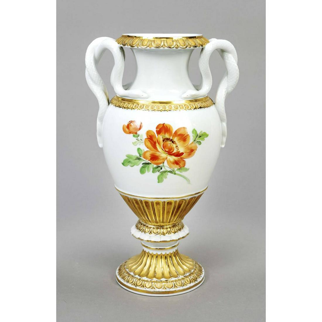 Snake-handled vase, Meissen, mark (1 of 2)