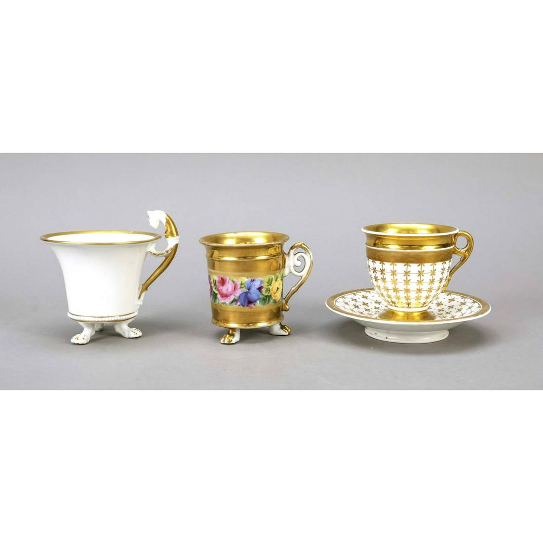 Three cups with saucers, France, (1 of 1)