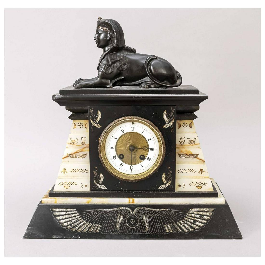Table clock marble black/beige, 2nd (1 of 1)