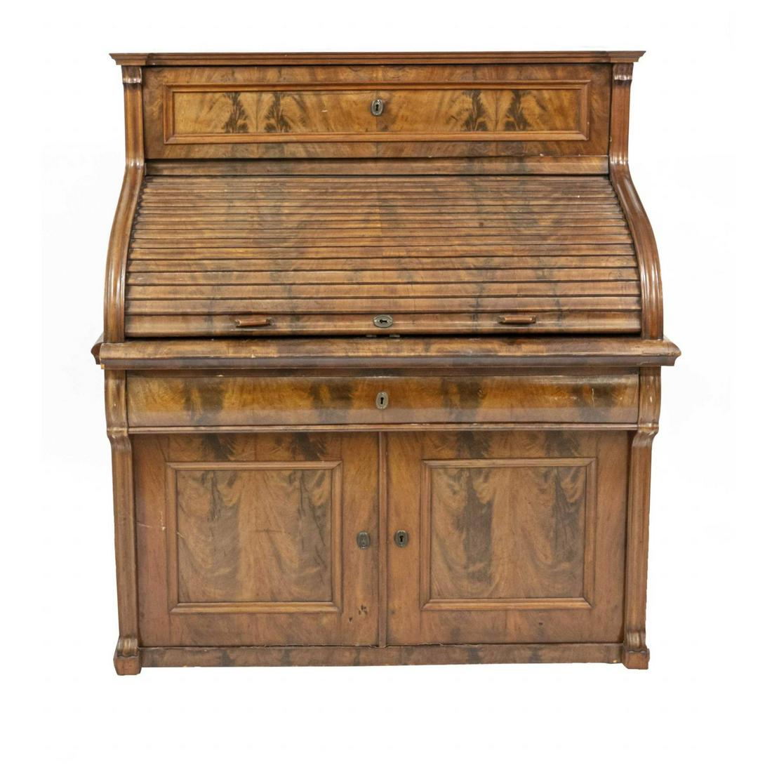 Rollbureau circa 1860, solid mahoga (1 of 2)