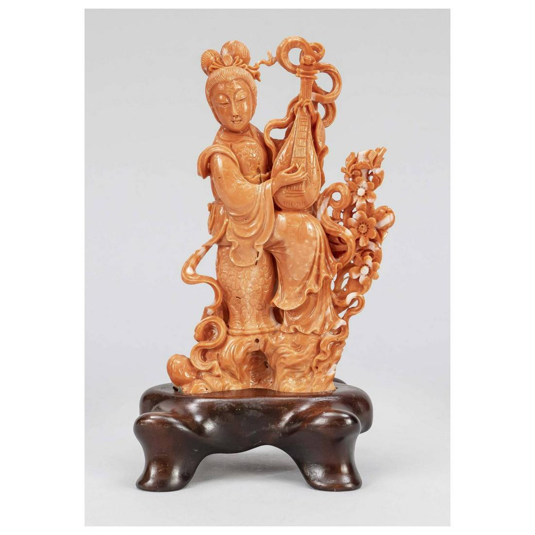 Coral carving ''The fairy lady with (1 of 2)