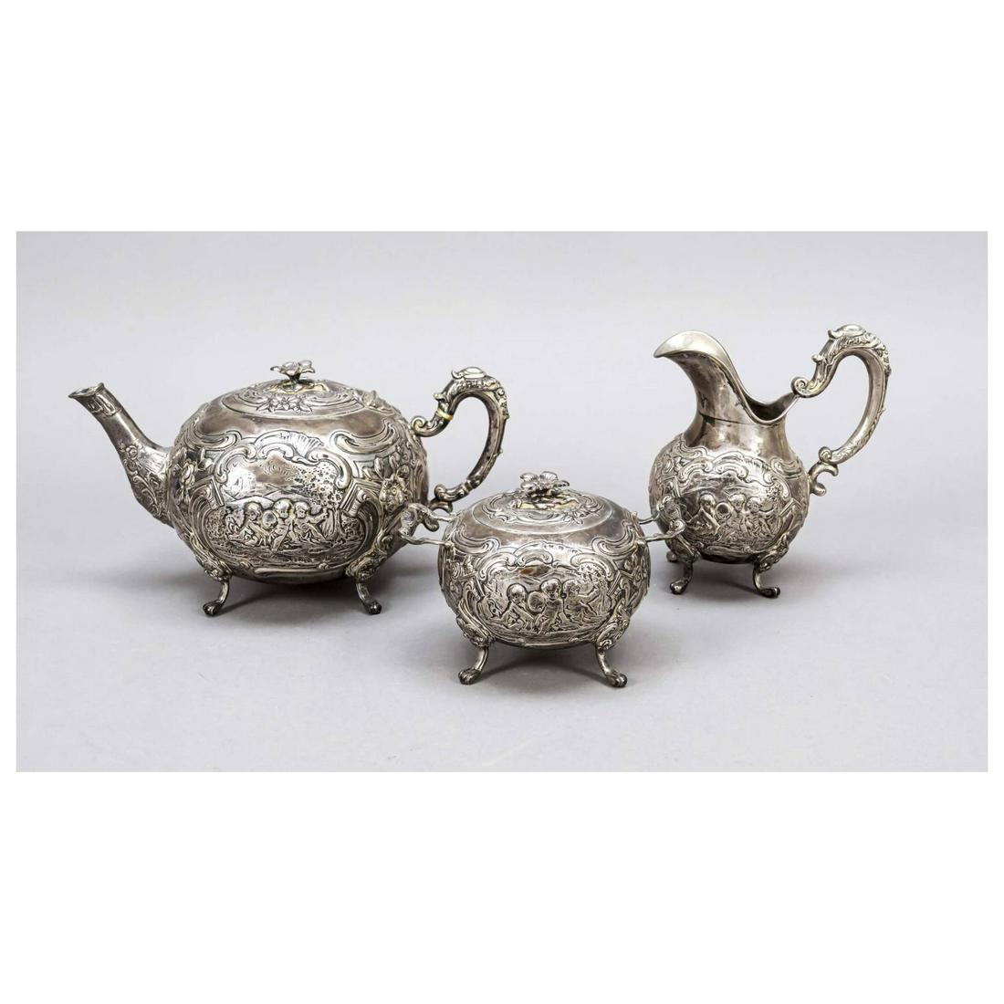 Three-piece tea centerpiece, German, (1 of 1)