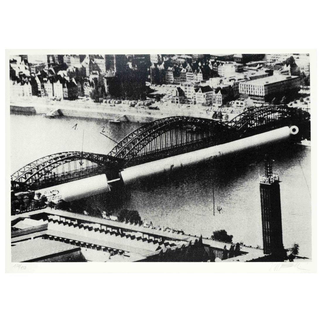 Wolf Vostell (1932-1998), ''Luftpum: Wolf Vostell (1932-1998), ''Luftpumpenmuseum'', serigraph on lightly textured wove paper (papier vÃ©lin), 1971, signed by hand lower right, numbered 130/150 lower left, sheet dimensions 50 x 70 cm