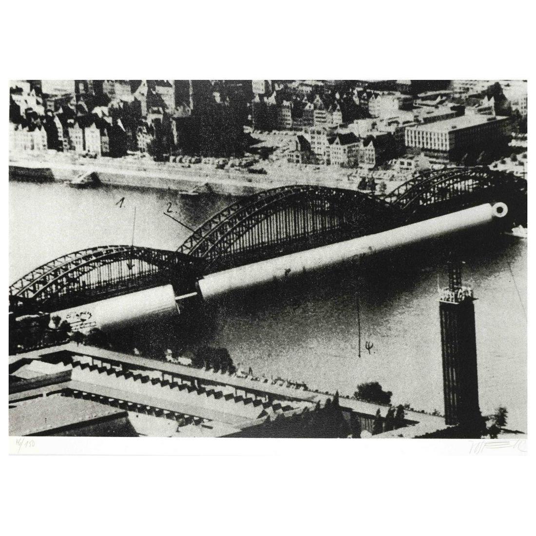 Wolf Vostell (1932-1998), ''Luftpum: Wolf Vostell (1932-1998), ''Luftpumpenmuseum'', serigraph on lightly textured wove paper (papier vÃ©lin), 1971, signed by hand lower right, numbered 46/150 lower left, minimal compression at lower l