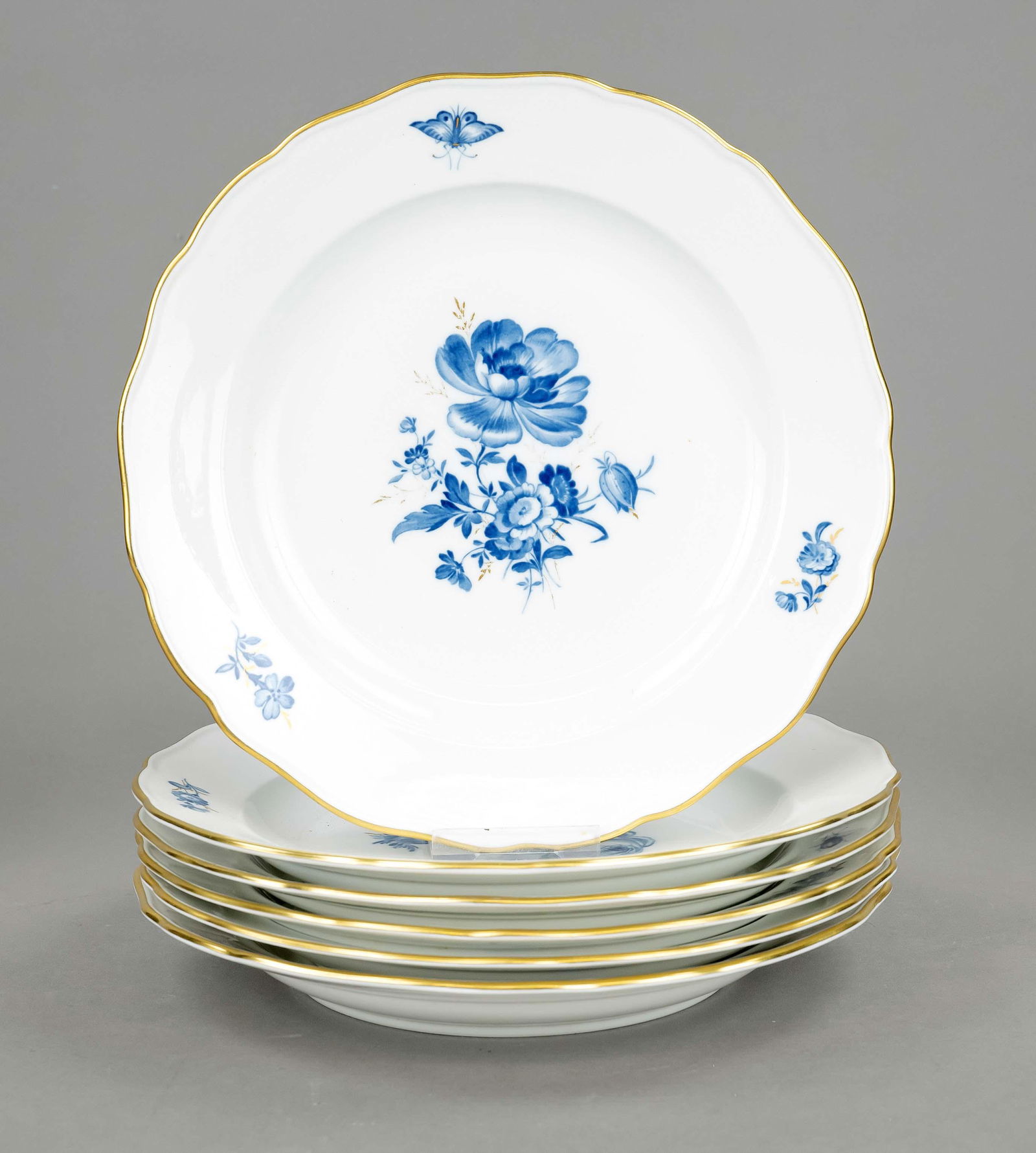 Six dinner plates, Meissen, mark (1 of 1)