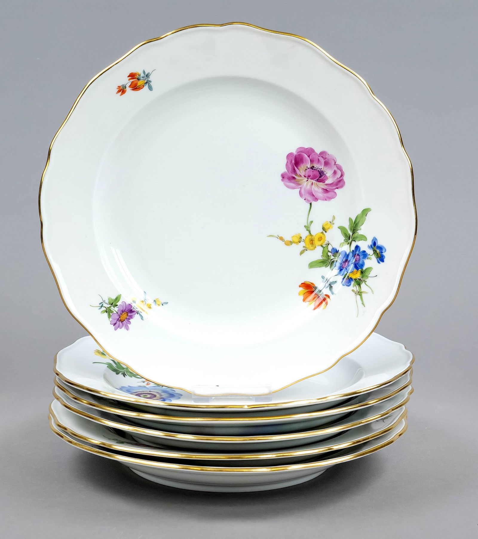 Six gourmet plates, Meissen, mar (1 of 1)