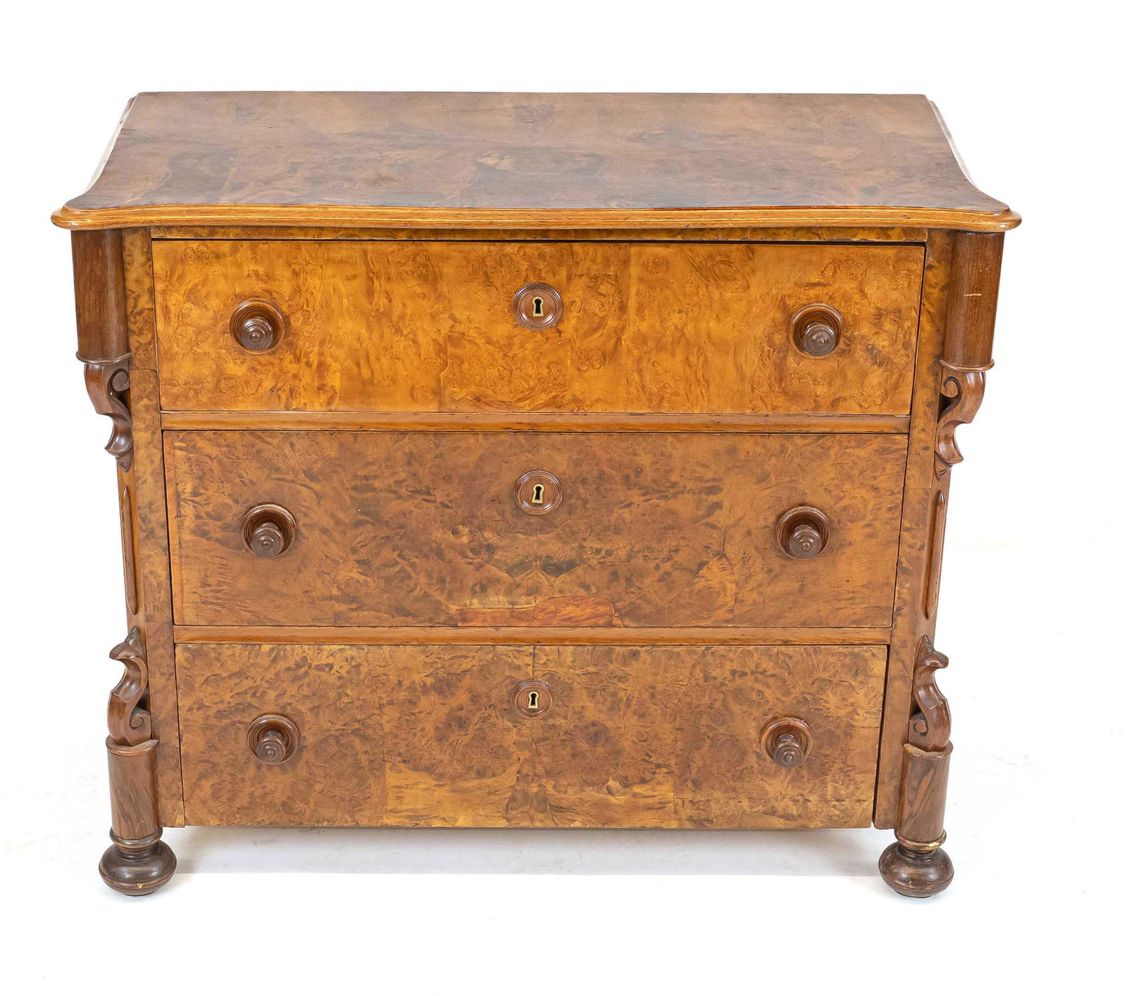 Louis-Phillipe commode around 1860, walnut veneered and solid, 79 x 94 x 50 cm (1 of 1)