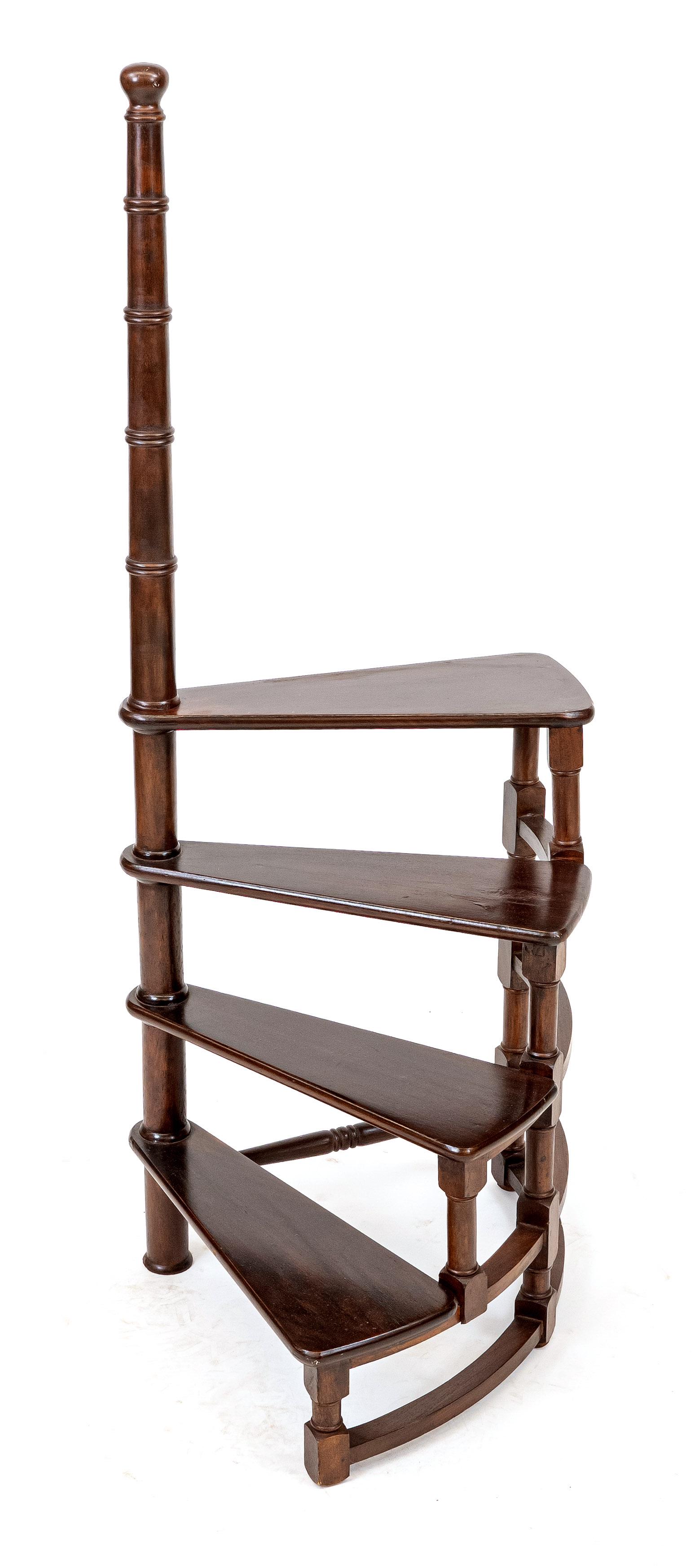 Library staircase, 20th c., mahogany, 125 x 47 x 63 cm. (1 of 1)
